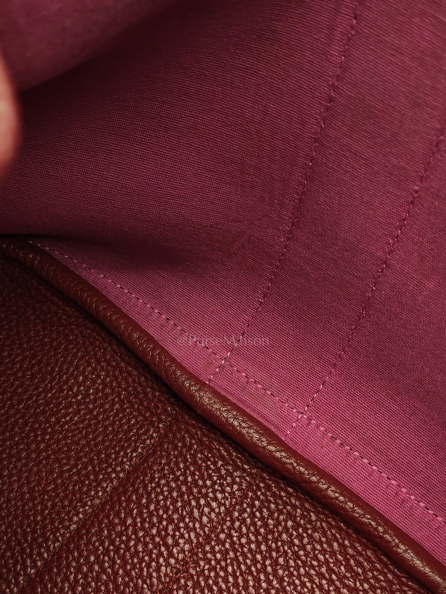 Garden Party Tote Bag 36 (GPT) in Rouge Grenat Clemence Leather & Palladium Hardware Stamp Square D (2000) | Purse Maison Luxury Bags Shop