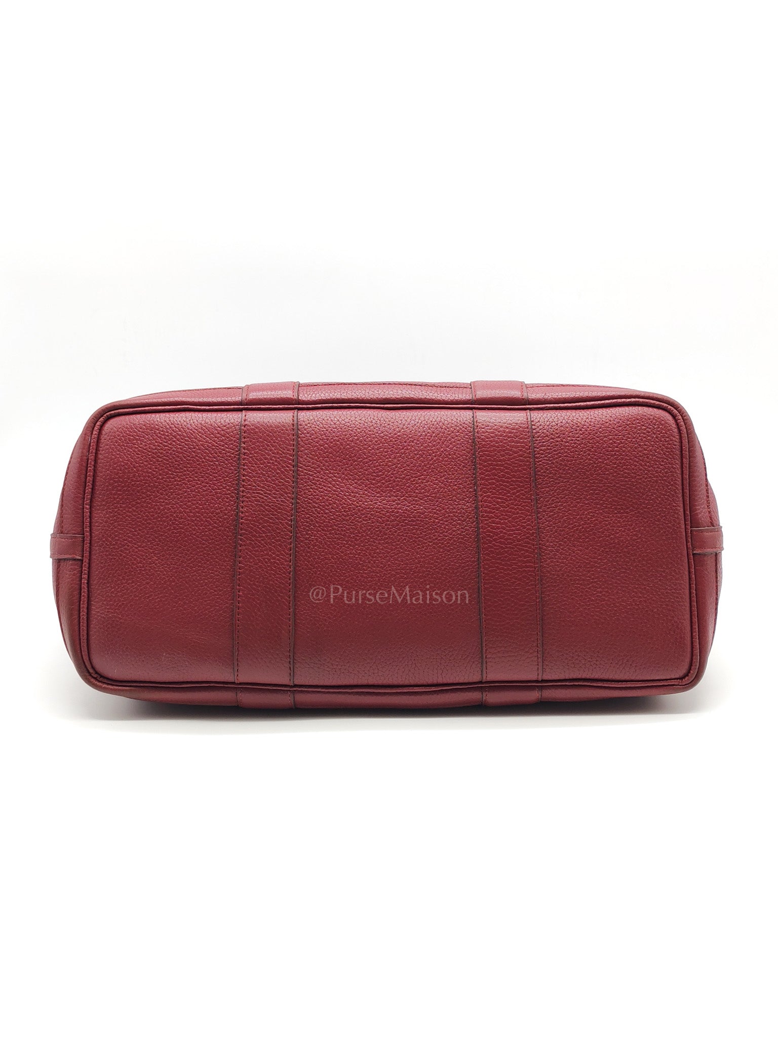 Garden Party Tote Bag 36 (GPT) in Rouge Grenat Clemence Leather & Palladium Hardware Stamp Square D (2000) | Purse Maison Luxury Bags Shop