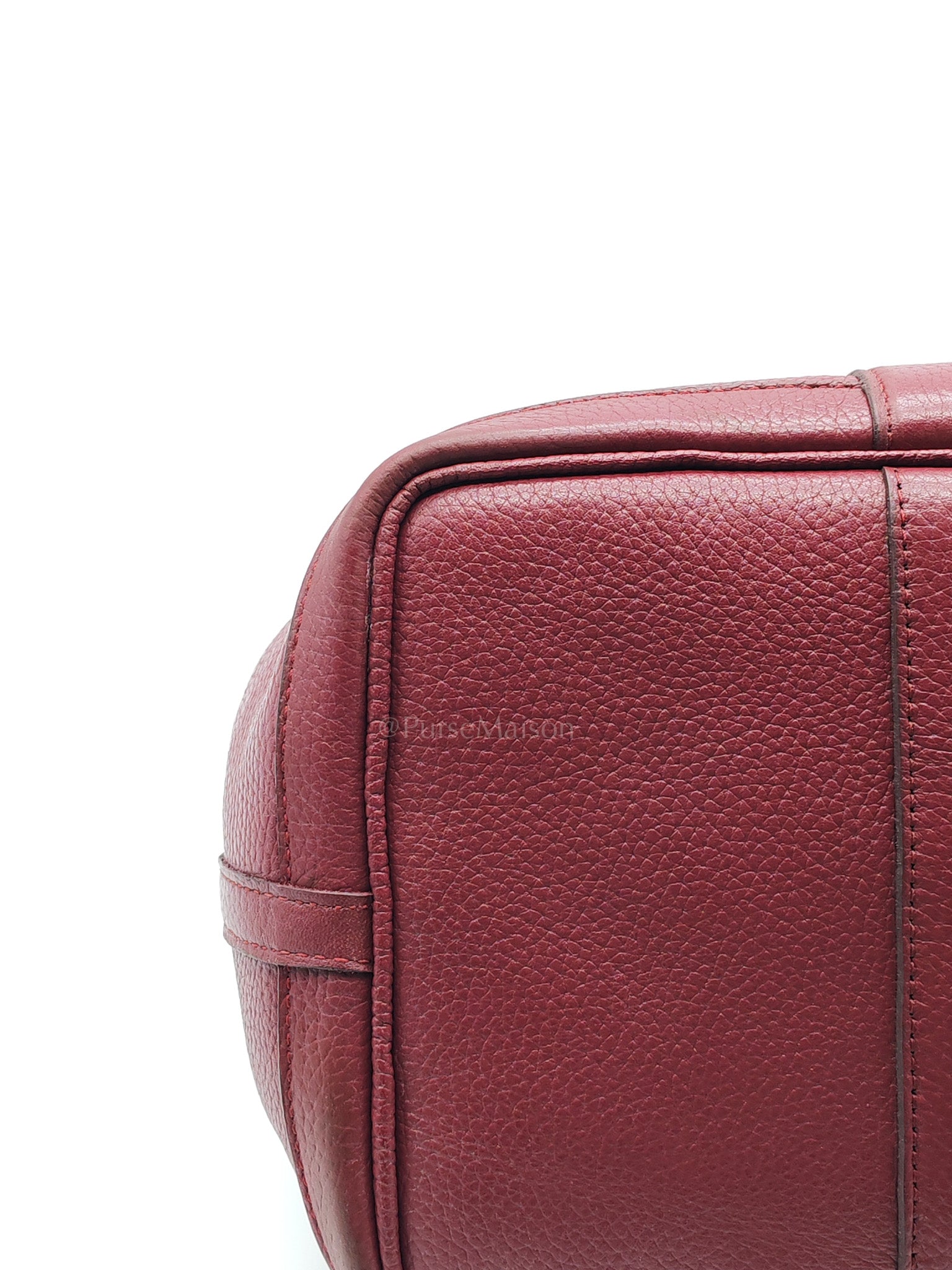 Garden Party Tote Bag 36 (GPT) in Rouge Grenat Clemence Leather & Palladium Hardware Stamp Square D (2000) | Purse Maison Luxury Bags Shop