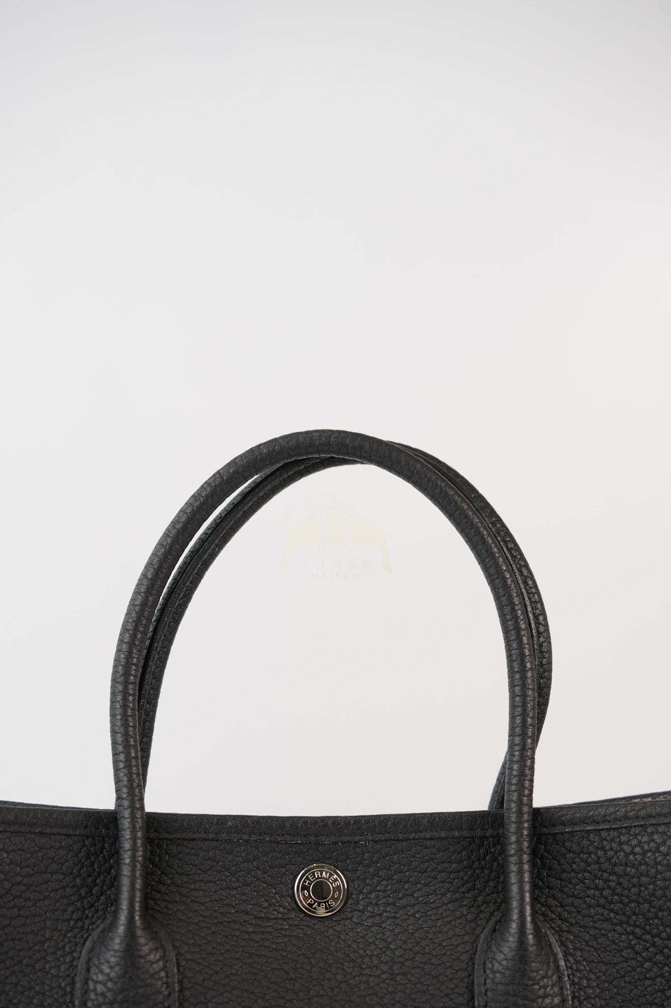 Garden party Tote Bag (GPT) 30 in Noir/Black Clemence Leather Palladium Hardware Stamp C(2018) | Purse Maison Luxury Bags Shop
