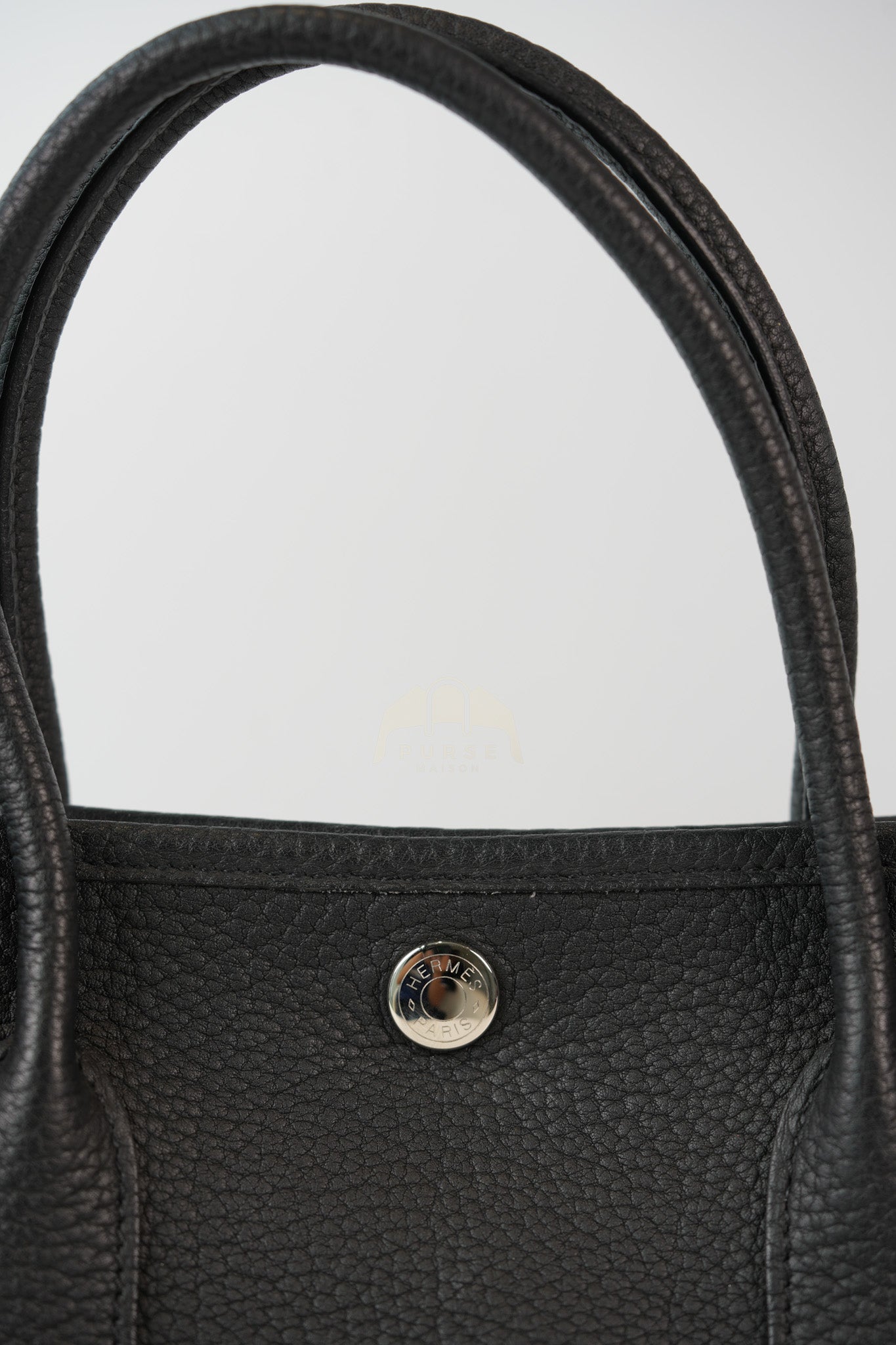 Garden party Tote Bag (GPT) 30 in Noir/Black Clemence Leather Palladium Hardware Stamp C(2018) | Purse Maison Luxury Bags Shop