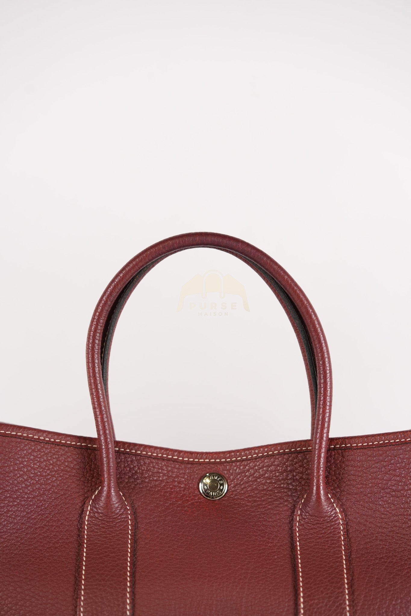 Garden Party Tote Bag (GPT) 30 in Rouge H Negonda Leather Palladium Hardware Stamp O Square (2011) | Purse Maison Luxury Bags Shop