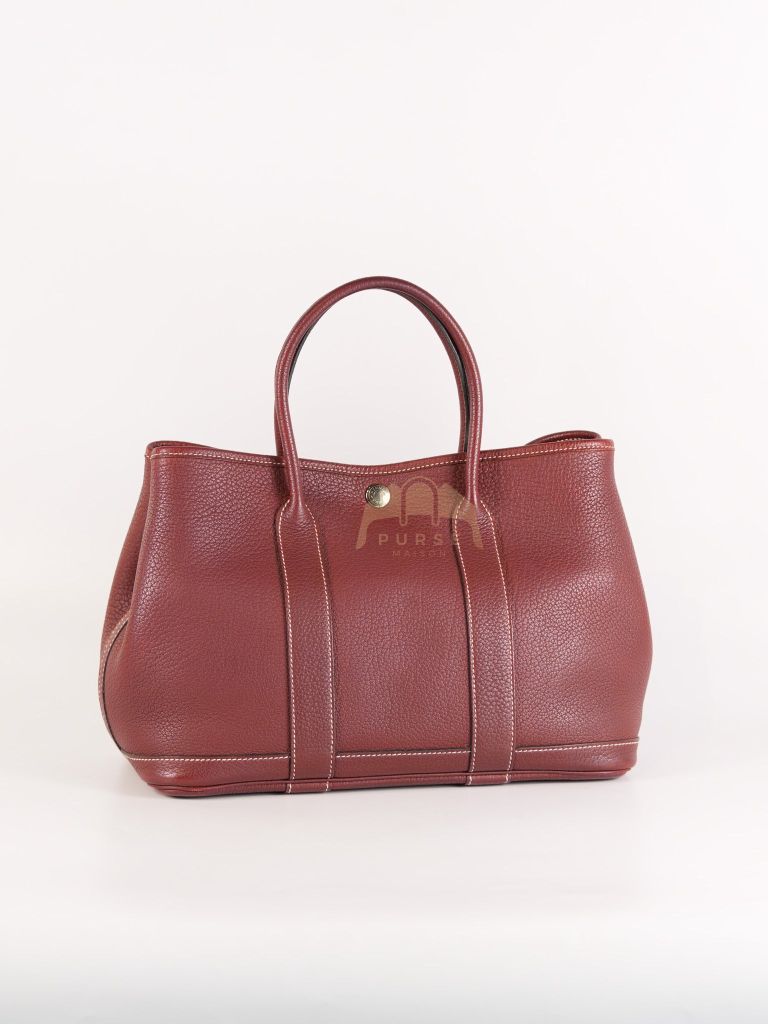 Garden Party Tote Bag (GPT) 30 in Rouge H Negonda Leather Palladium Hardware Stamp O Square (2011) | Purse Maison Luxury Bags Shop