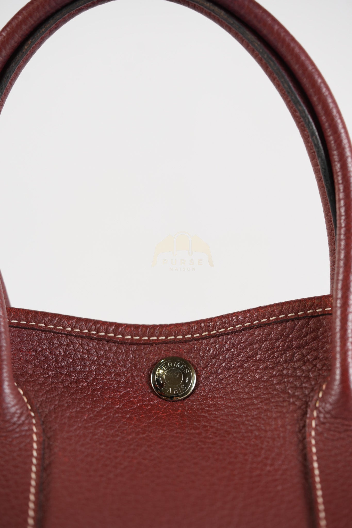 Garden Party Tote Bag (GPT) 30 in Rouge H Negonda Leather Palladium Hardware Stamp O Square (2011) | Purse Maison Luxury Bags Shop