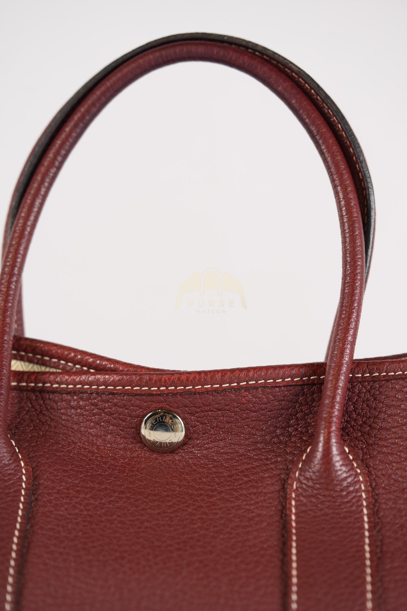Garden Party Tote Bag (GPT) 30 in Rouge H Negonda Leather Palladium Hardware Stamp O Square (2011) | Purse Maison Luxury Bags Shop