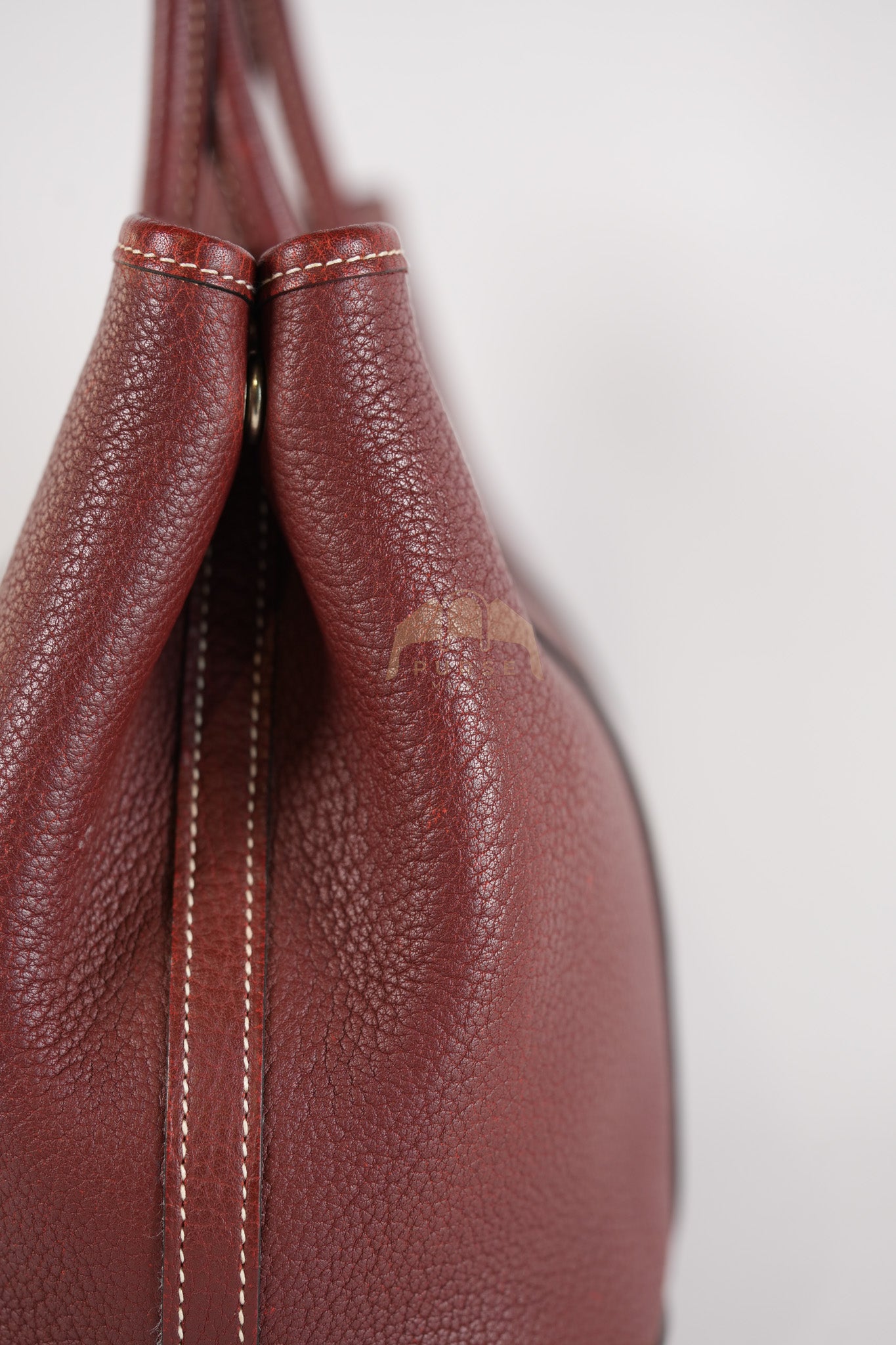 Garden Party Tote Bag (GPT) 30 in Rouge H Negonda Leather Palladium Hardware Stamp O Square (2011) | Purse Maison Luxury Bags Shop