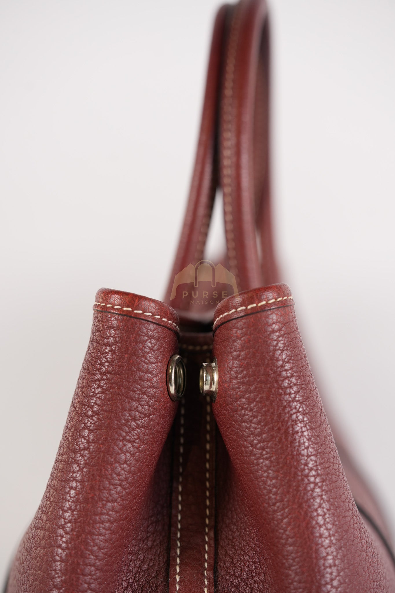 Garden Party Tote Bag (GPT) 30 in Rouge H Negonda Leather Palladium Hardware Stamp O Square (2011) | Purse Maison Luxury Bags Shop