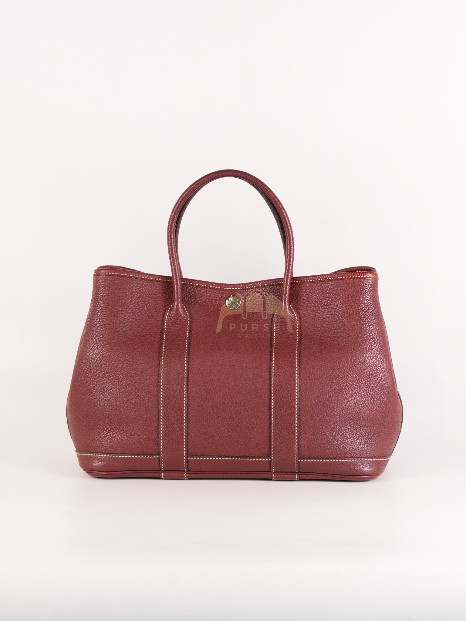 Garden Party Tote Bag (GPT) 30 in Rouge H Negonda Leather Palladium Hardware Stamp O Square (2011) | Purse Maison Luxury Bags Shop