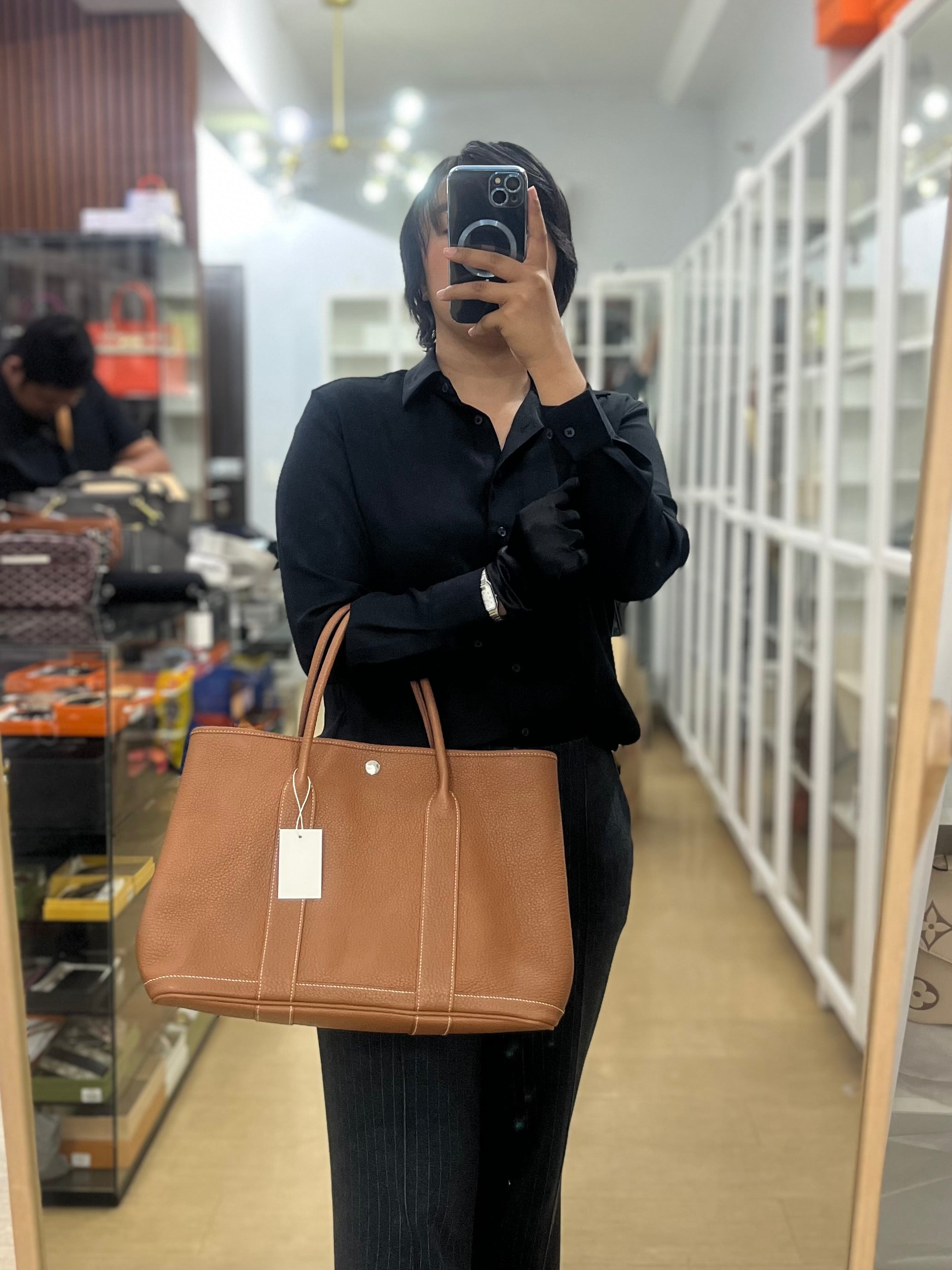 Garden Party Tote Bag(GTP) 36 in Gold Clemence Palladium Hardware Stamp X(2016) | Purse Maison Luxury Bags Shop