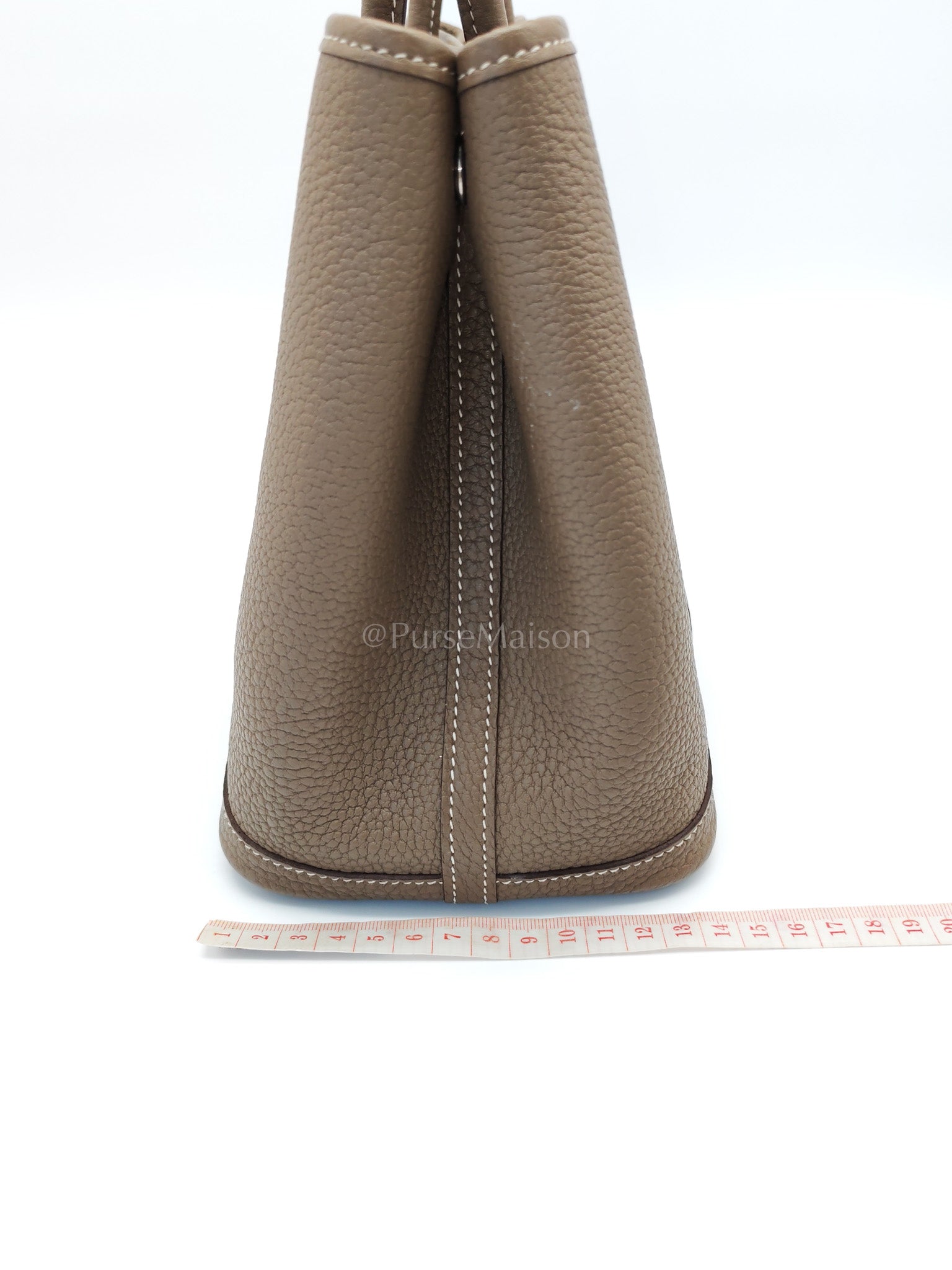 Garden Party Tote (GPT) 30 Etoupe Negonda Leather in Palladium Hardware Stamp W(2024) | Purse Maison Luxury Bags Shop