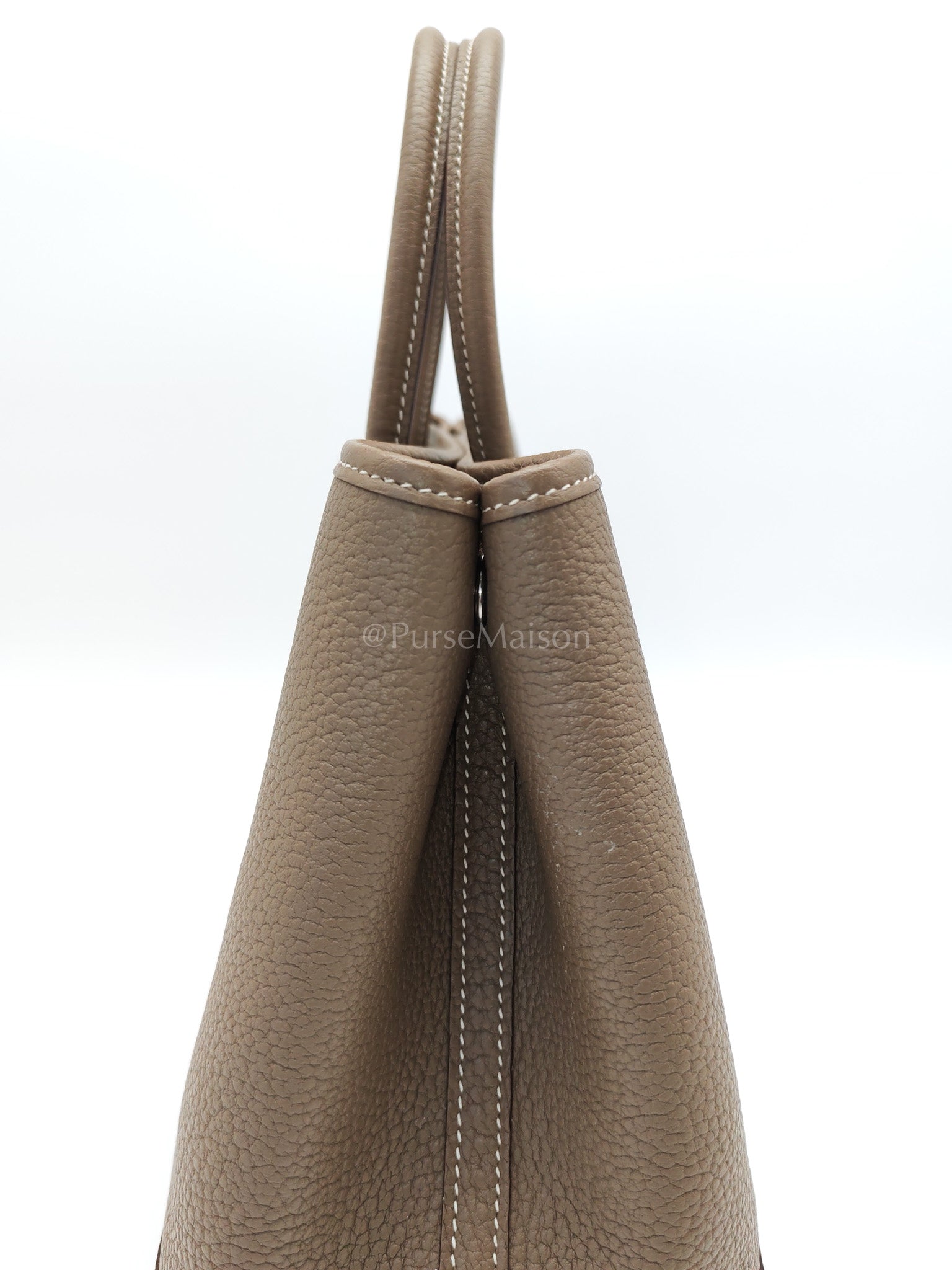Garden Party Tote (GPT) 30 Etoupe Negonda Leather in Palladium Hardware Stamp W(2024) | Purse Maison Luxury Bags Shop
