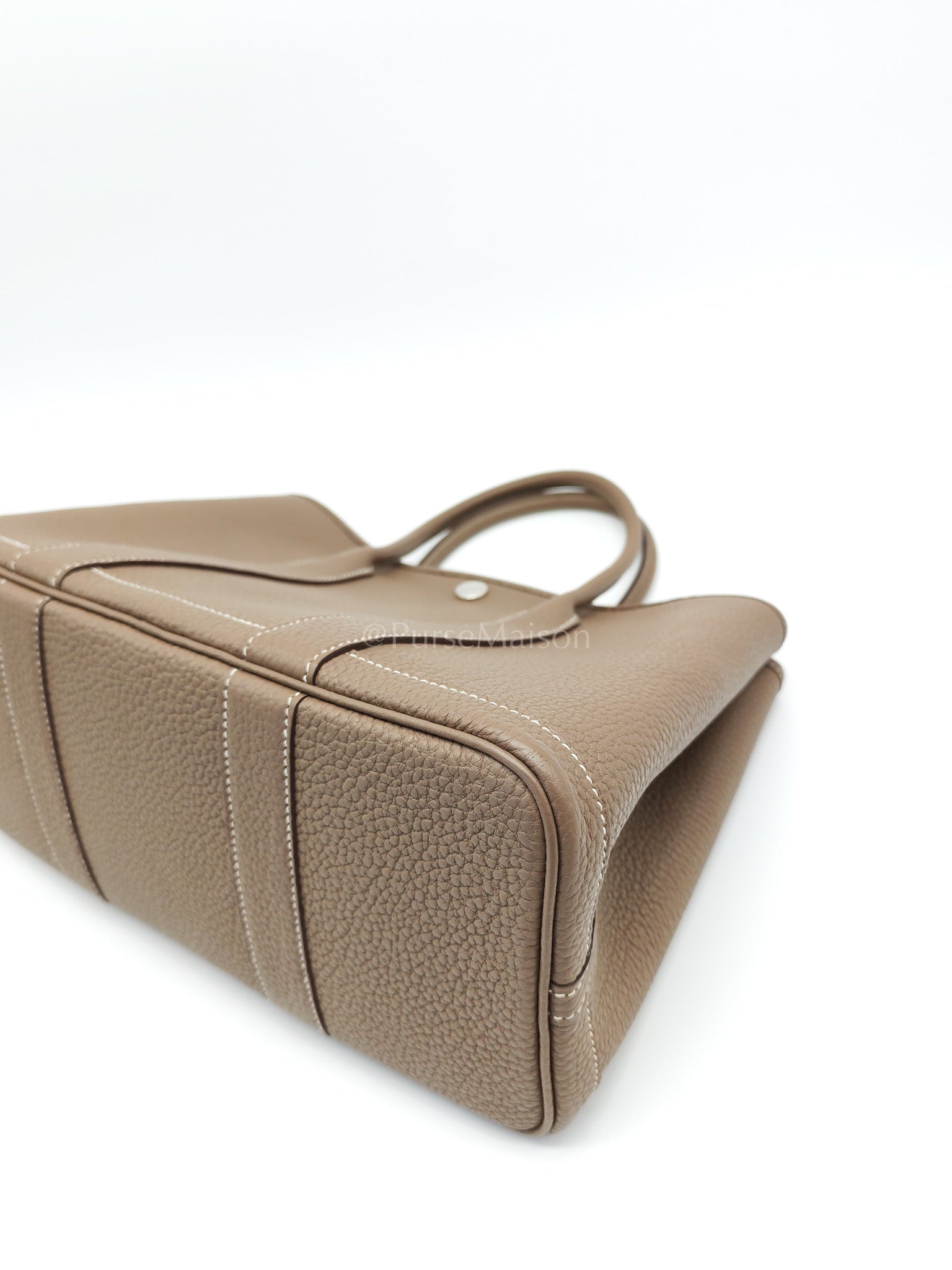 Garden Party Tote (GPT) 30 Etoupe Negonda Leather in Palladium Hardware Stamp W(2024) | Purse Maison Luxury Bags Shop