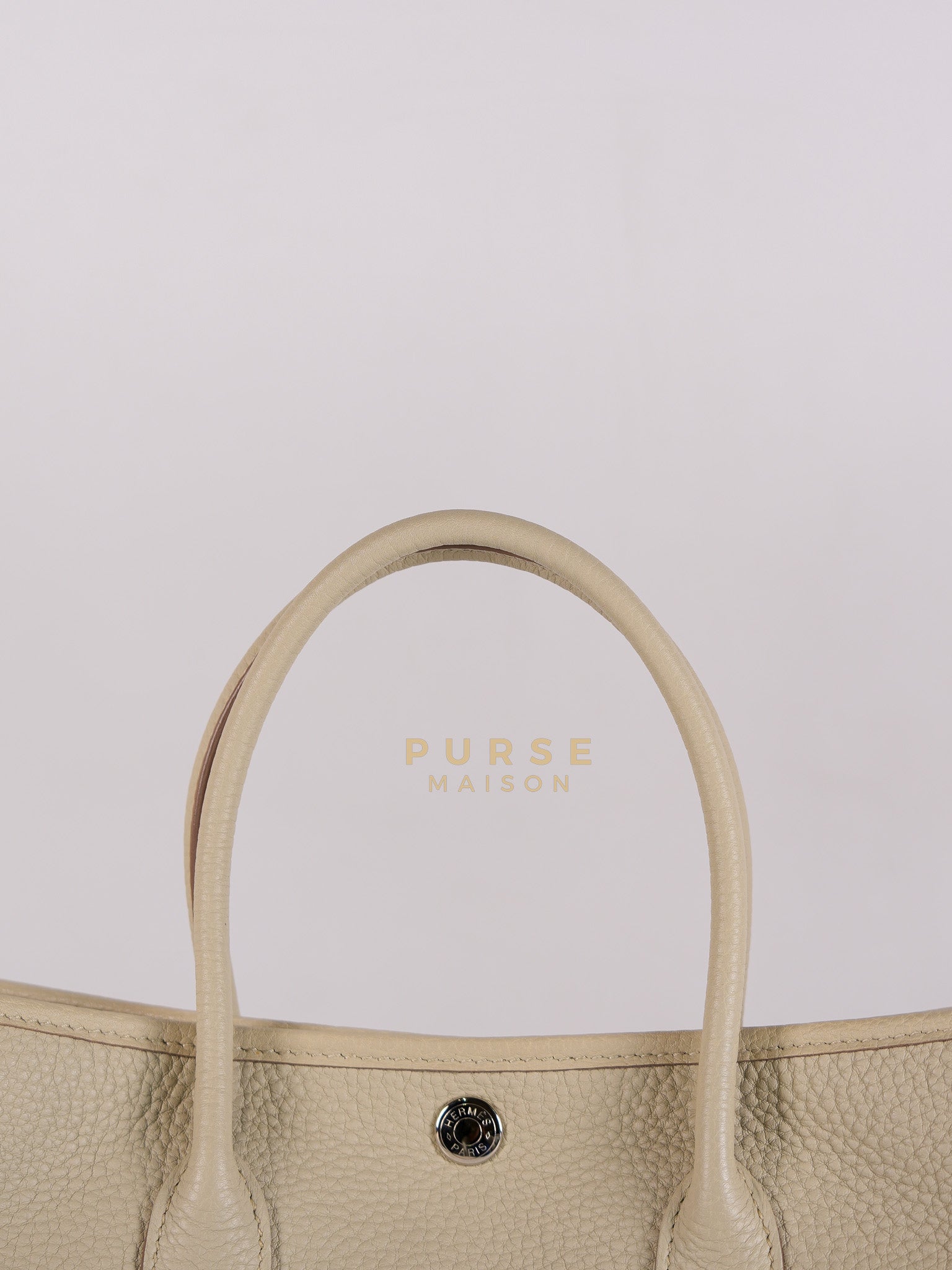 Garden Party Tote (GPT) 30 in Beton Veau Negonda Leather & Palladium Hardware Stamp Z (2021) | Purse Maison Luxury Bags Shop