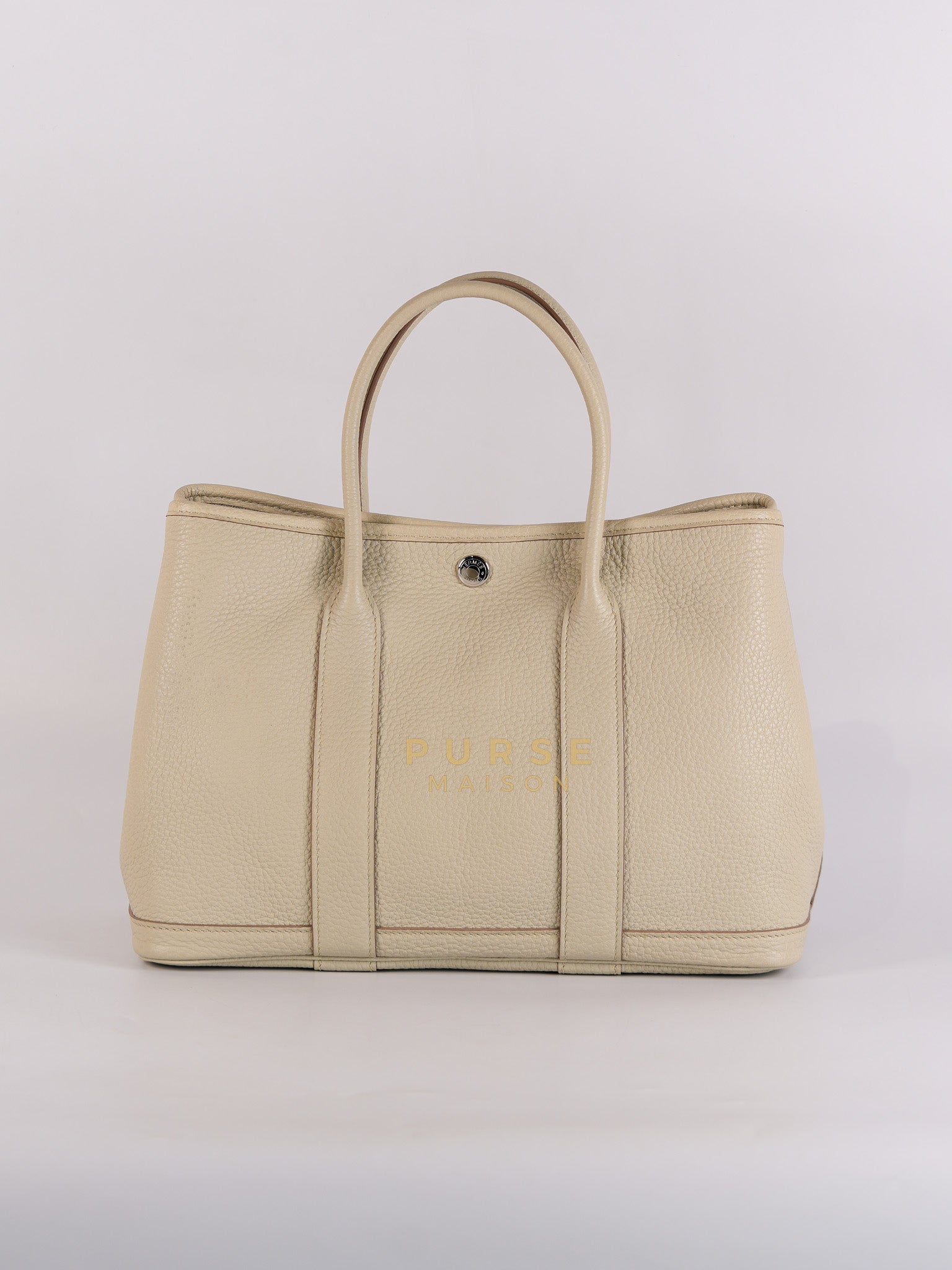 Garden Party Tote (GPT) 30 in Beton Veau Negonda Leather & Palladium Hardware Stamp Z (2021) | Purse Maison Luxury Bags Shop