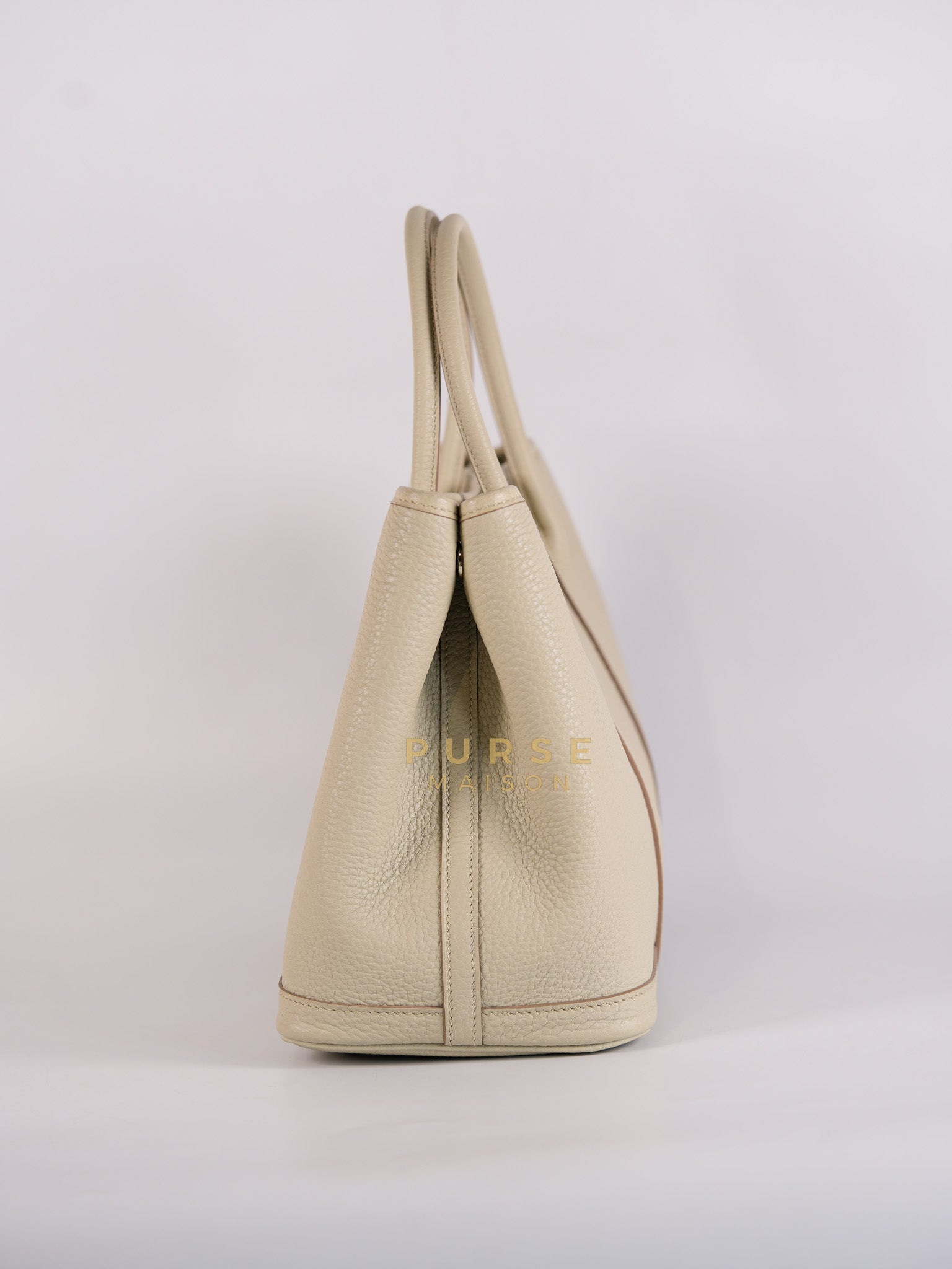 Garden Party Tote (GPT) 30 in Beton Veau Negonda Leather & Palladium Hardware Stamp Z (2021) | Purse Maison Luxury Bags Shop
