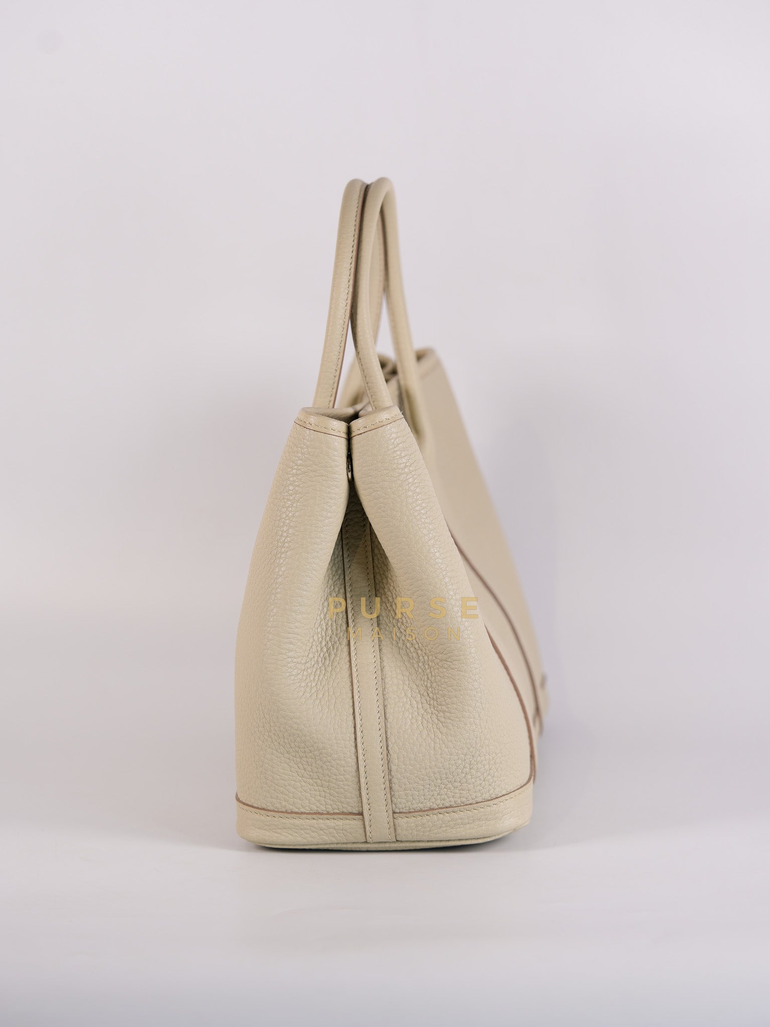 Garden Party Tote (GPT) 30 in Beton Veau Negonda Leather & Palladium Hardware Stamp Z (2021) | Purse Maison Luxury Bags Shop