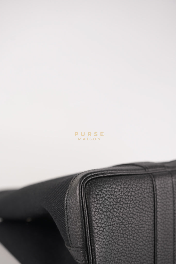 Garden Party Tote (GPT 30) in Black Canvas and Palladium Hardware Stamp B (2023) | Purse Maison Luxury Bags Shop