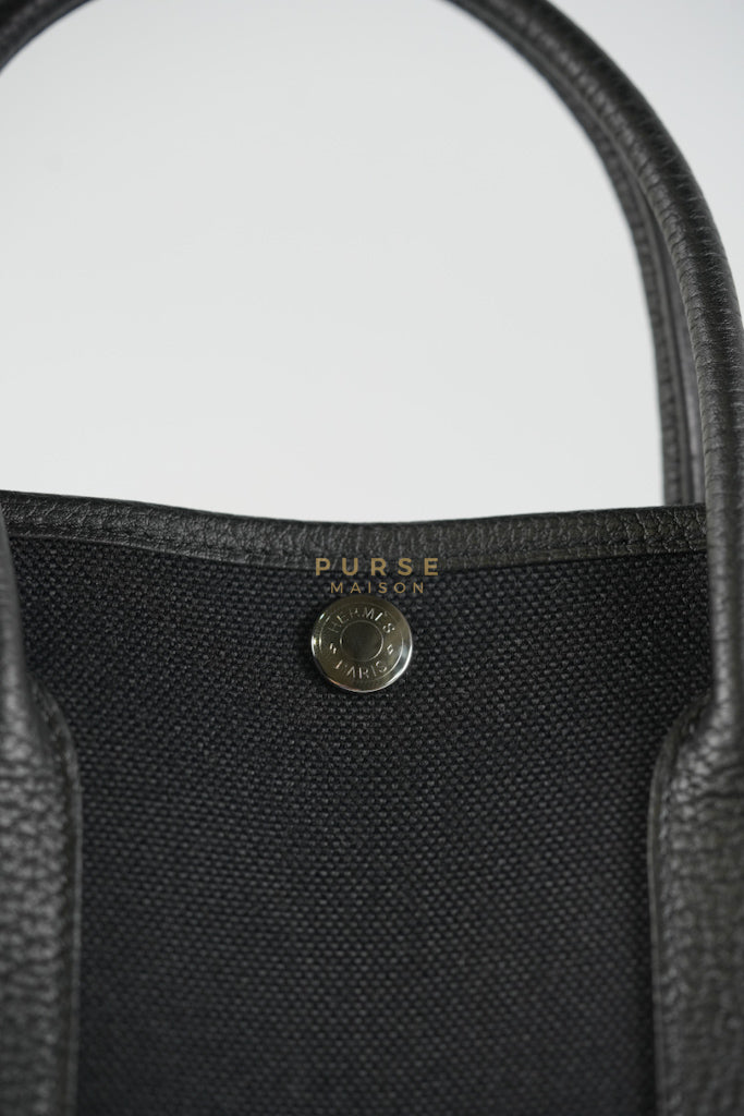 Garden Party Tote (GPT 30) in Black Canvas and Palladium Hardware Stamp B (2023) | Purse Maison Luxury Bags Shop