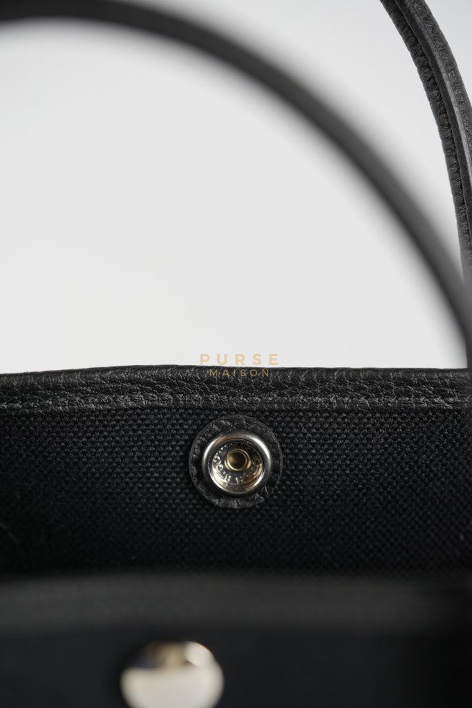 Garden Party Tote (GPT 30) in Black Canvas and Palladium Hardware Stamp B (2023) | Purse Maison Luxury Bags Shop
