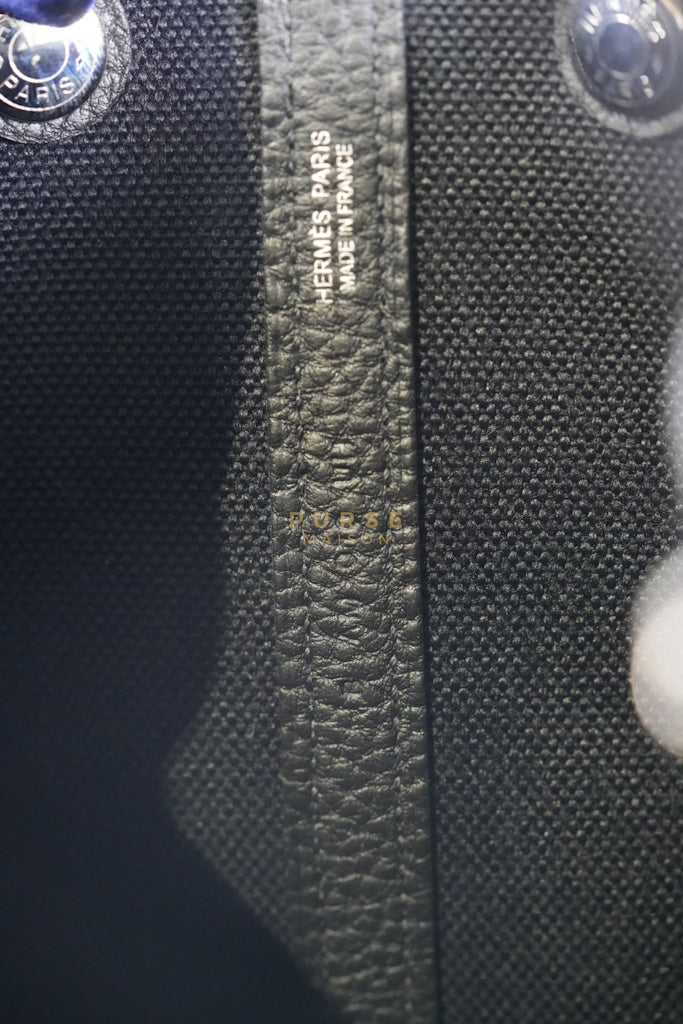 Garden Party Tote (GPT 30) in Black Canvas and Palladium Hardware Stamp B (2023) | Purse Maison Luxury Bags Shop