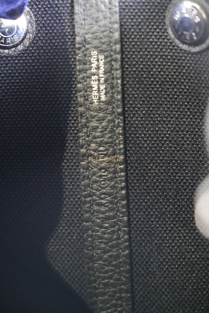 Garden Party Tote (GPT 30) in Black Canvas and Palladium Hardware Stamp B (2023) | Purse Maison Luxury Bags Shop