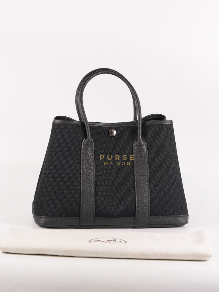 Garden Party Tote (GPT 30) in Black Canvas and Palladium Hardware Stamp B (2023) | Purse Maison Luxury Bags Shop