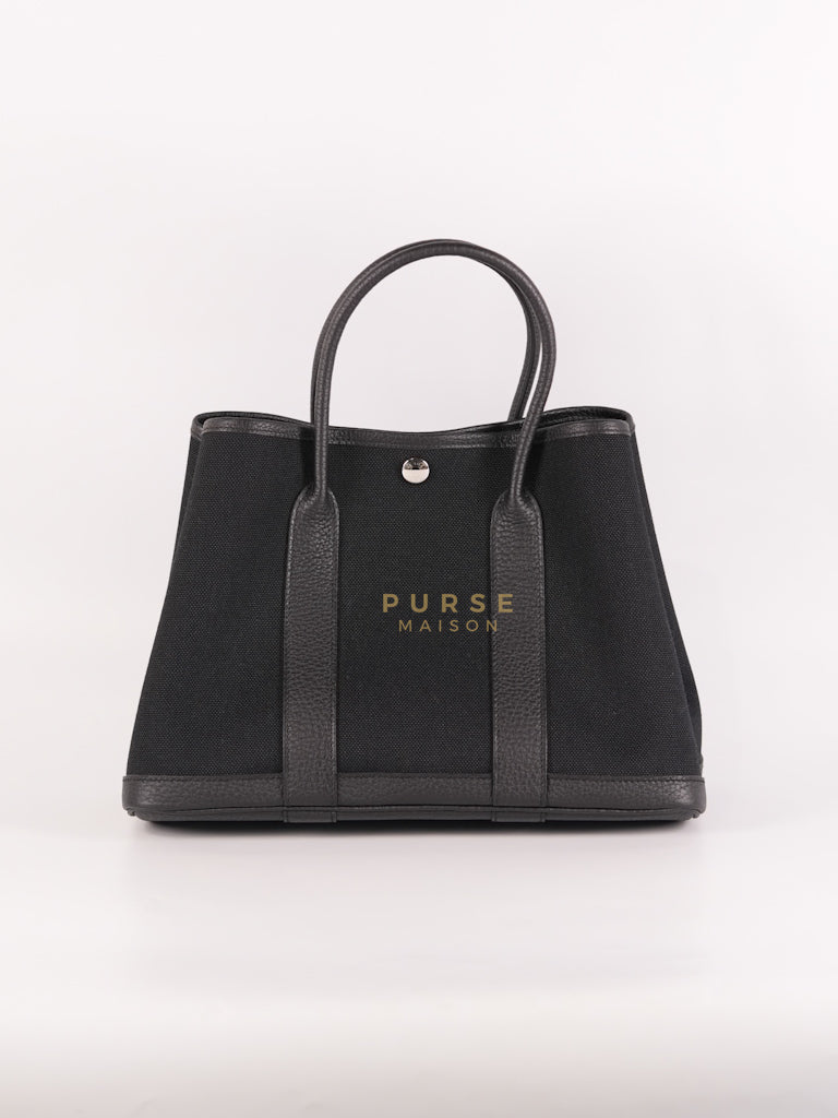 Garden Party Tote (GPT 30) in Black Canvas and Palladium Hardware Stamp B (2023) | Purse Maison Luxury Bags Shop
