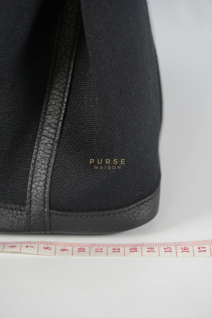 Garden Party Tote (GPT 30) in Black Canvas and Palladium Hardware Stamp B (2023) | Purse Maison Luxury Bags Shop