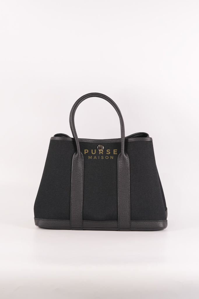 Garden Party Tote (GPT 30) in Black Canvas and Palladium Hardware Stamp B (2023) | Purse Maison Luxury Bags Shop