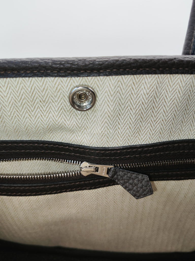 Garden Party Tote (GPT) 30 in Ebene Negonda Leather & Palladium Hardware Stamp B(2023) | Purse Maison Luxury Bags Shop