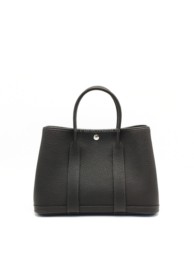 Garden Party Tote (GPT) 30 in Ebene Negonda Leather & Palladium Hardware Stamp B(2023) | Purse Maison Luxury Bags Shop