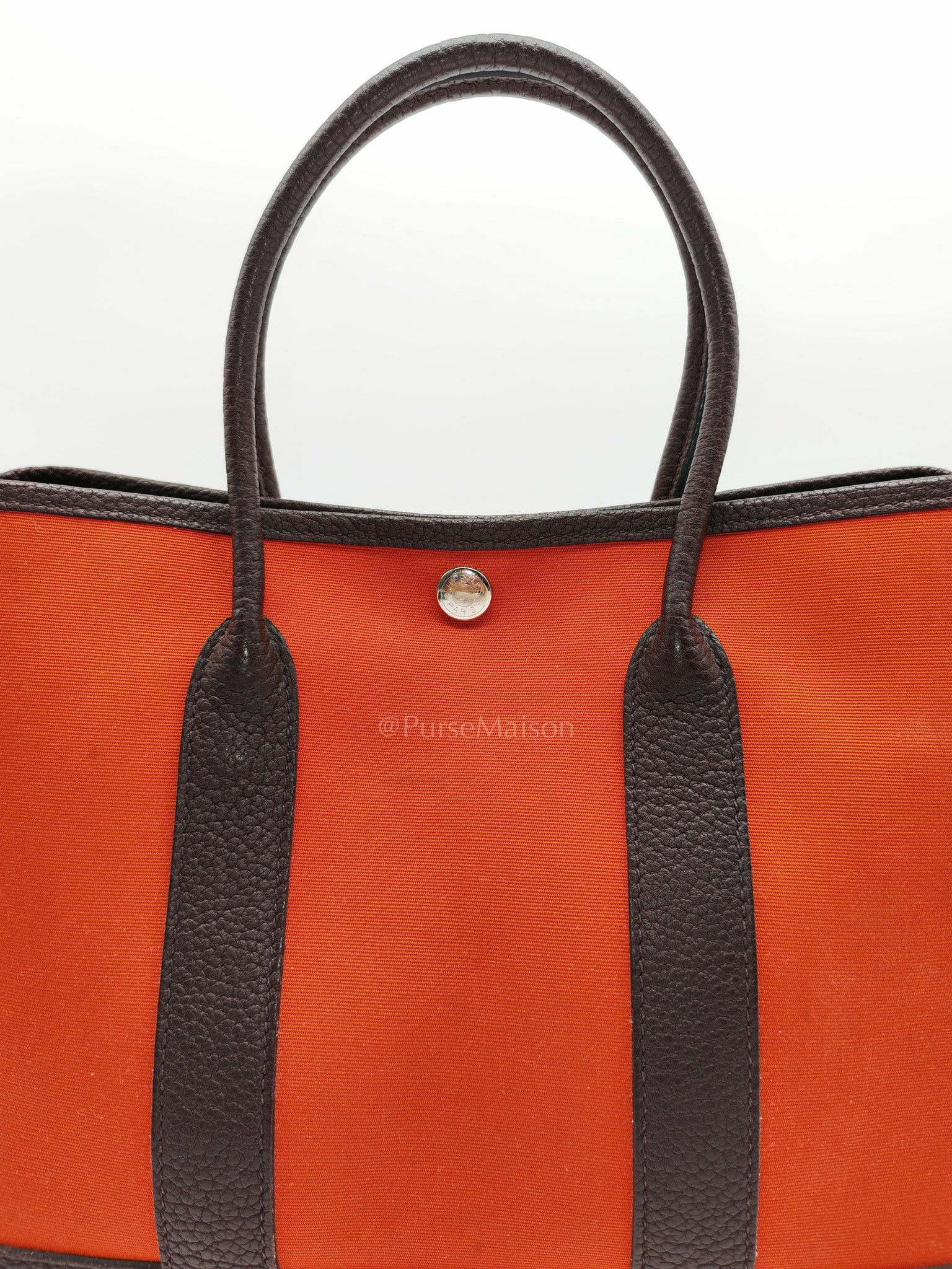 Garden Party Tote (GPT) 30 in Orange Mecano Canvas Palladium Hardware Stamp Z(2021) | Purse Maison Luxury Bags Shop