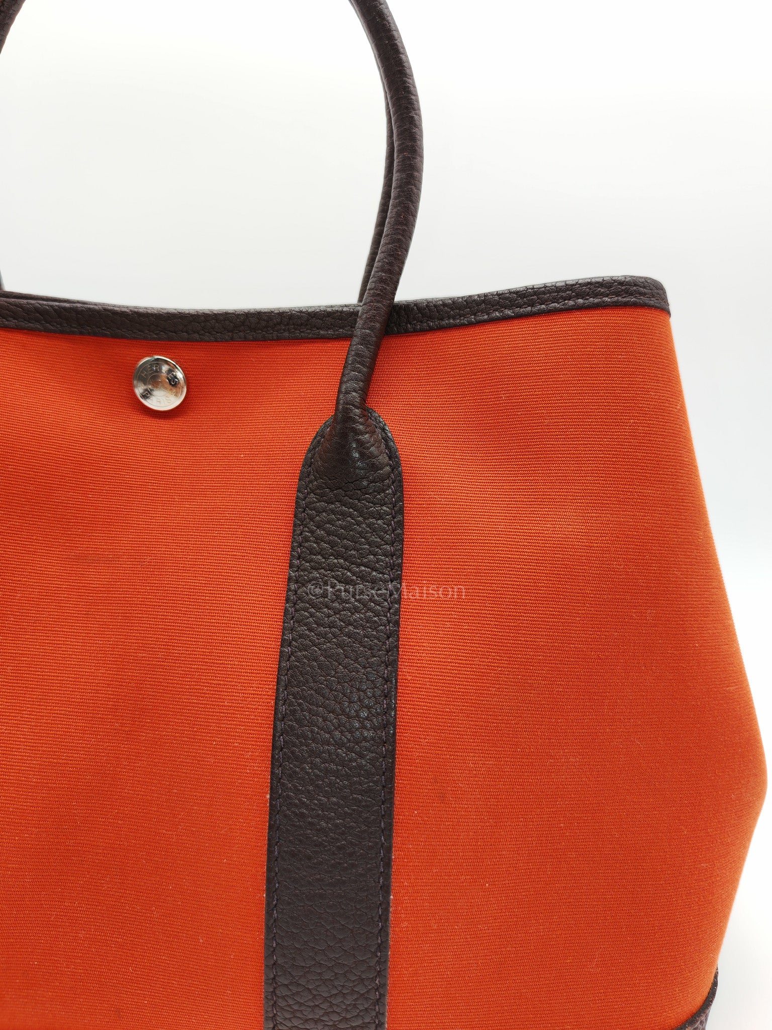Garden Party Tote (GPT) 30 in Orange Mecano Canvas Palladium Hardware Stamp Z(2021) | Purse Maison Luxury Bags Shop
