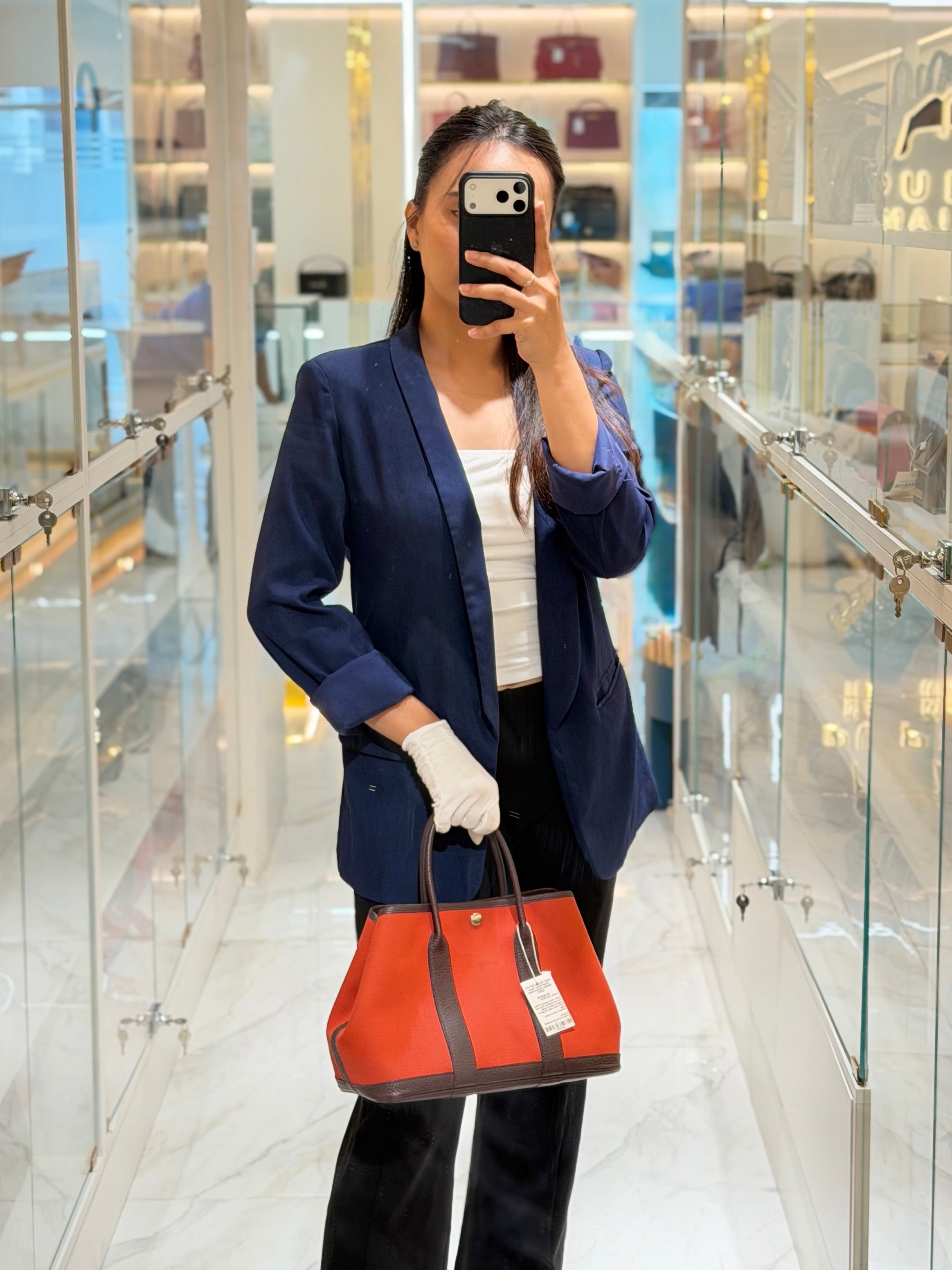 Garden Party Tote (GPT) 30 in Orange Mecano Canvas Palladium Hardware Stamp Z(2021) | Purse Maison Luxury Bags Shop