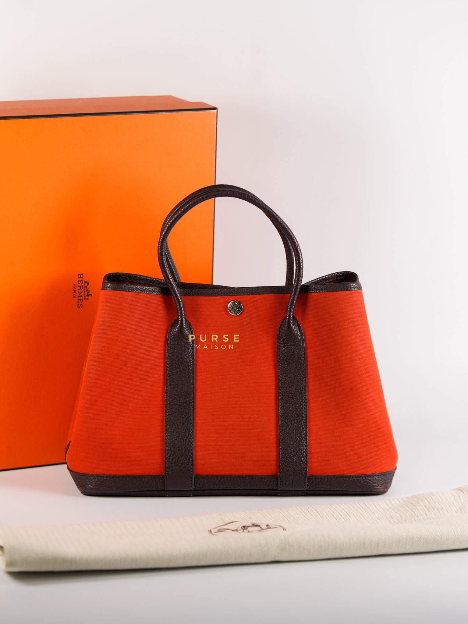 Garden Party Tote (GPT) 30 in Orange Mecano Canvas Stamp A | Purse Maison Luxury Bags Shop