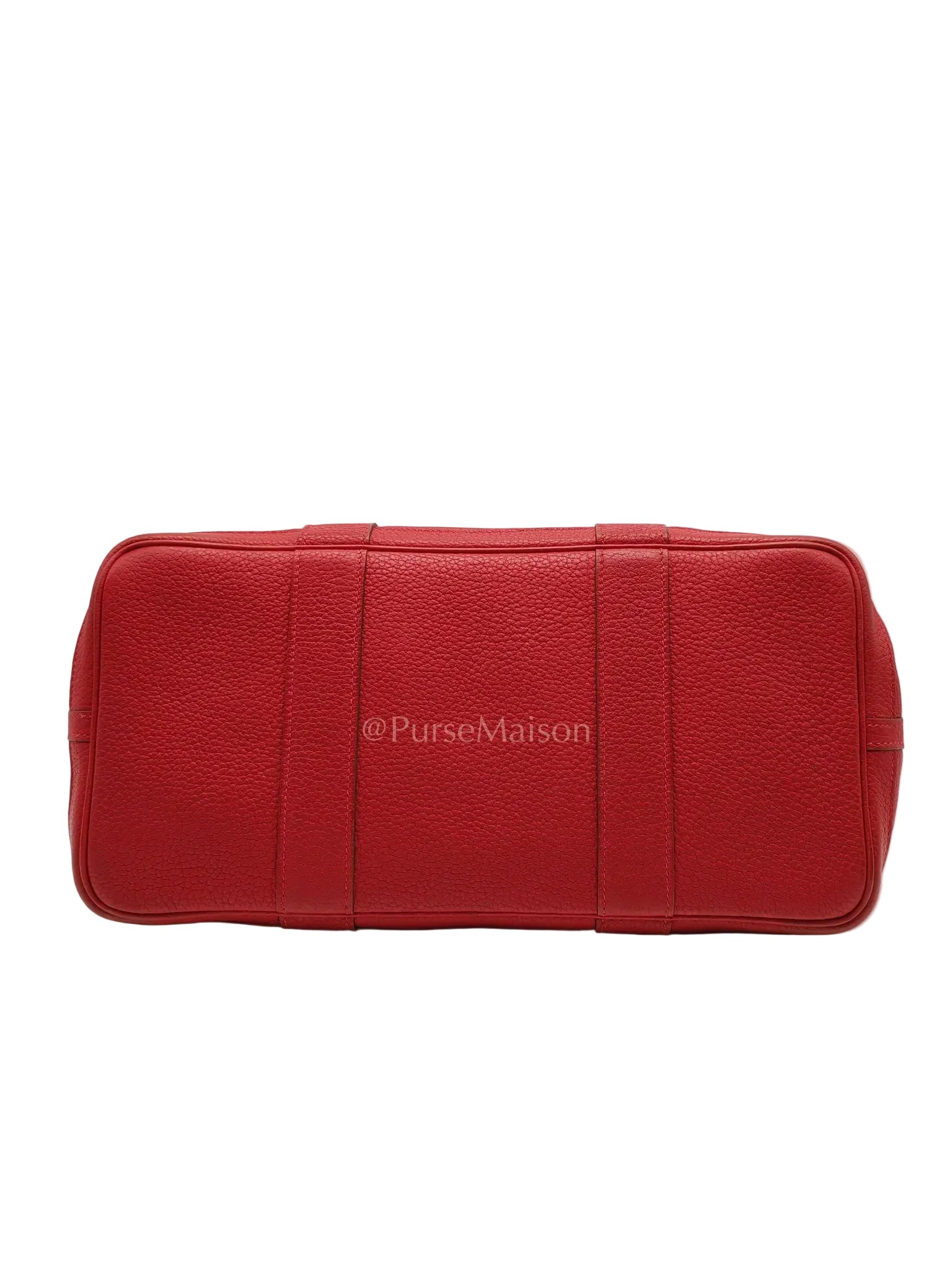 Garden Party Tote (GPT) 36 Rouge Red in Negoda Leather Palladium Hardware Stamp Square Q (2013) | Purse Maison Luxury Bags Shop