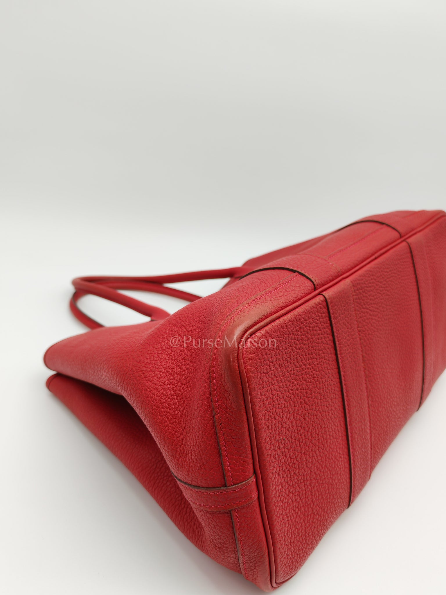 Garden Party Tote (GPT) 36 Rouge Red in Negoda Leather Palladium Hardware Stamp Square Q (2013) | Purse Maison Luxury Bags Shop