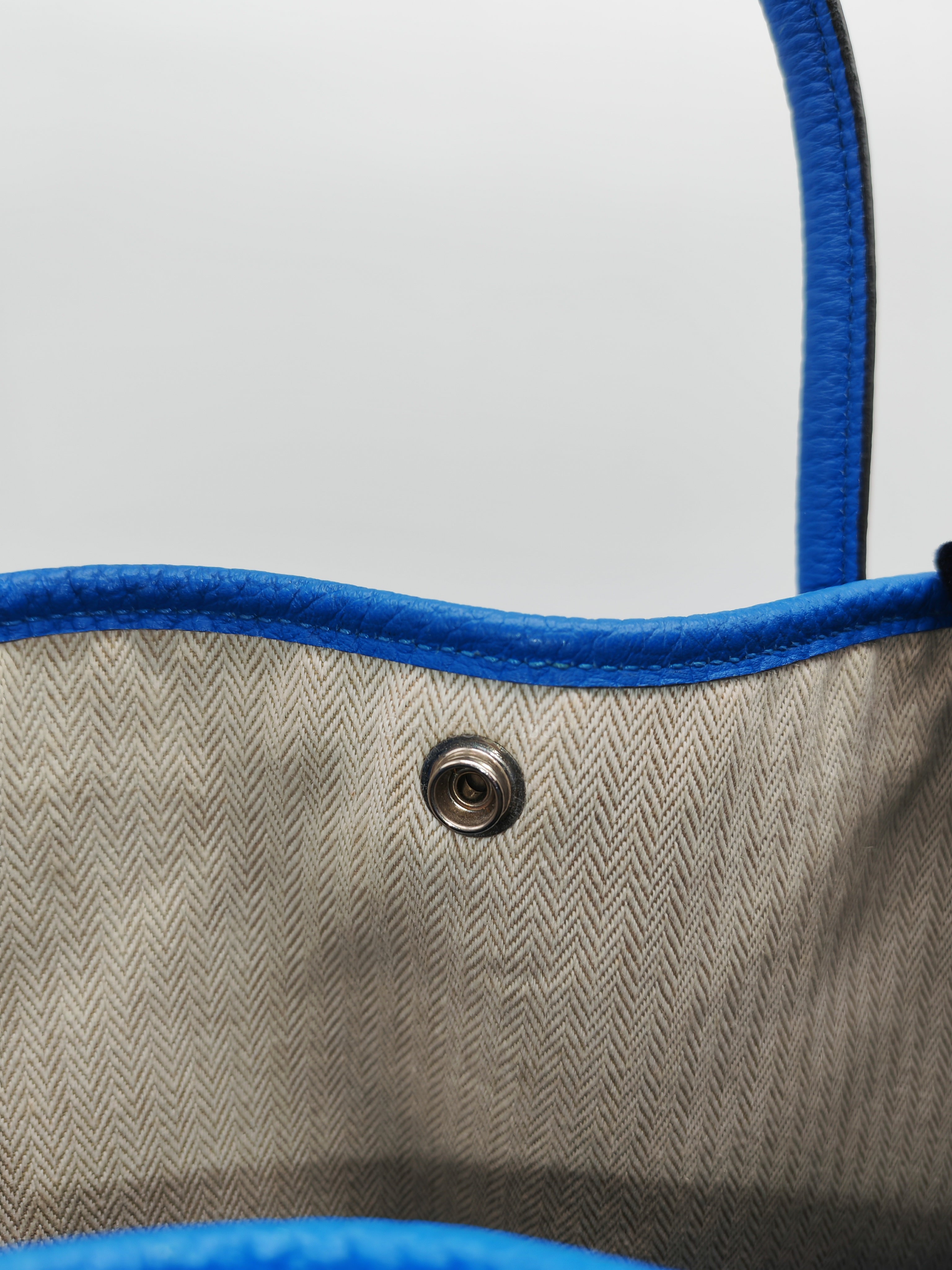 Garden Party Tote in Blue Hydra Fjord Leather and Palladium Hardware Stamp Square P (2012) | Purse Maison Luxury Bags Shop