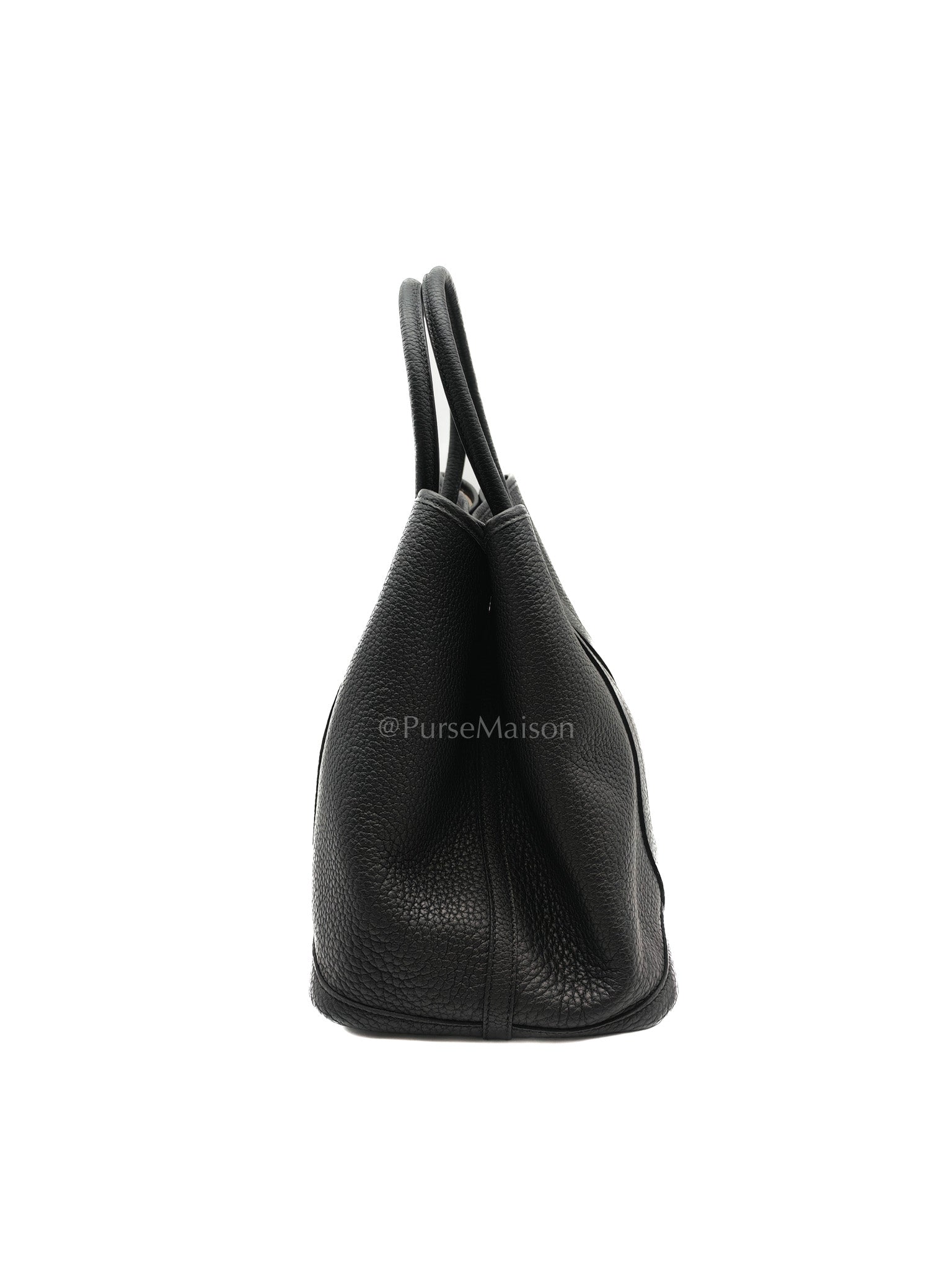 Garden Party Tote 36 (GPT) in Black Veau Negonda Leather and Palladium Hardware Stamp G (2026)