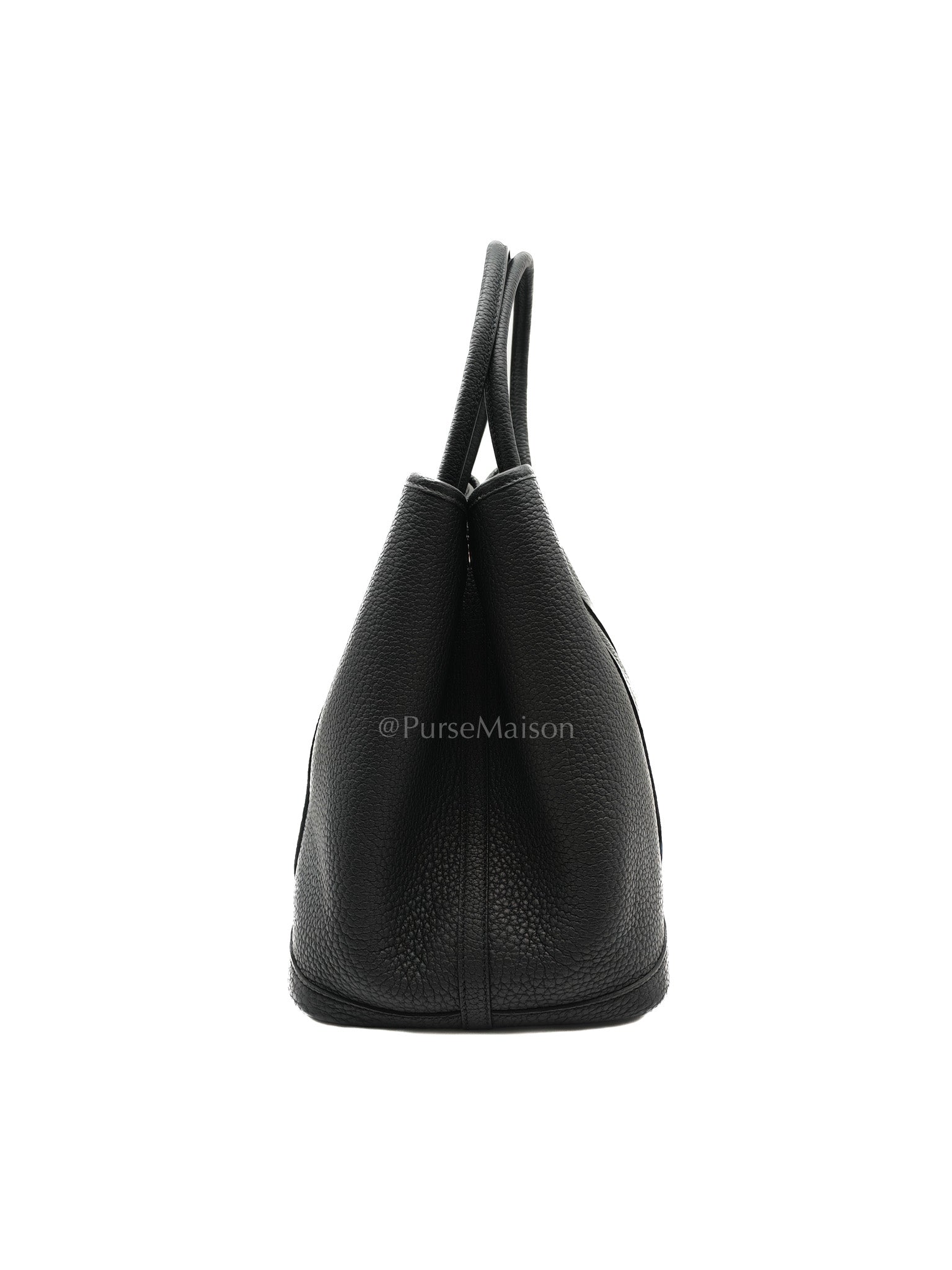Garden Party Tote 36 (GPT) in Black Veau Negonda Leather and Palladium Hardware Stamp G (2026)