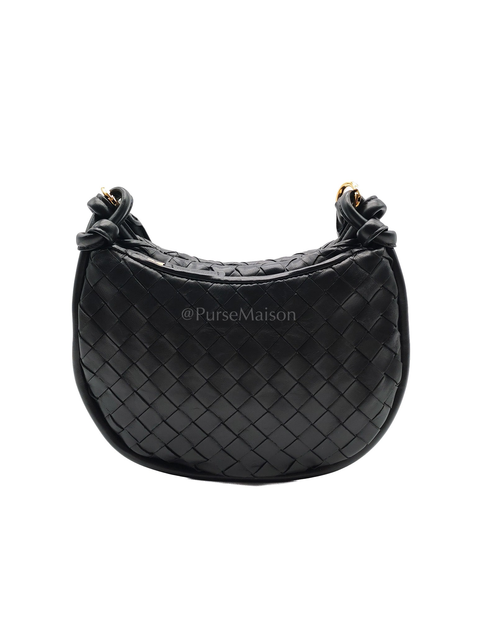 Gemelli Small in Black Intrecciato Nappa Leather Shoulder Bag | Purse Maison Luxury Bags Shop