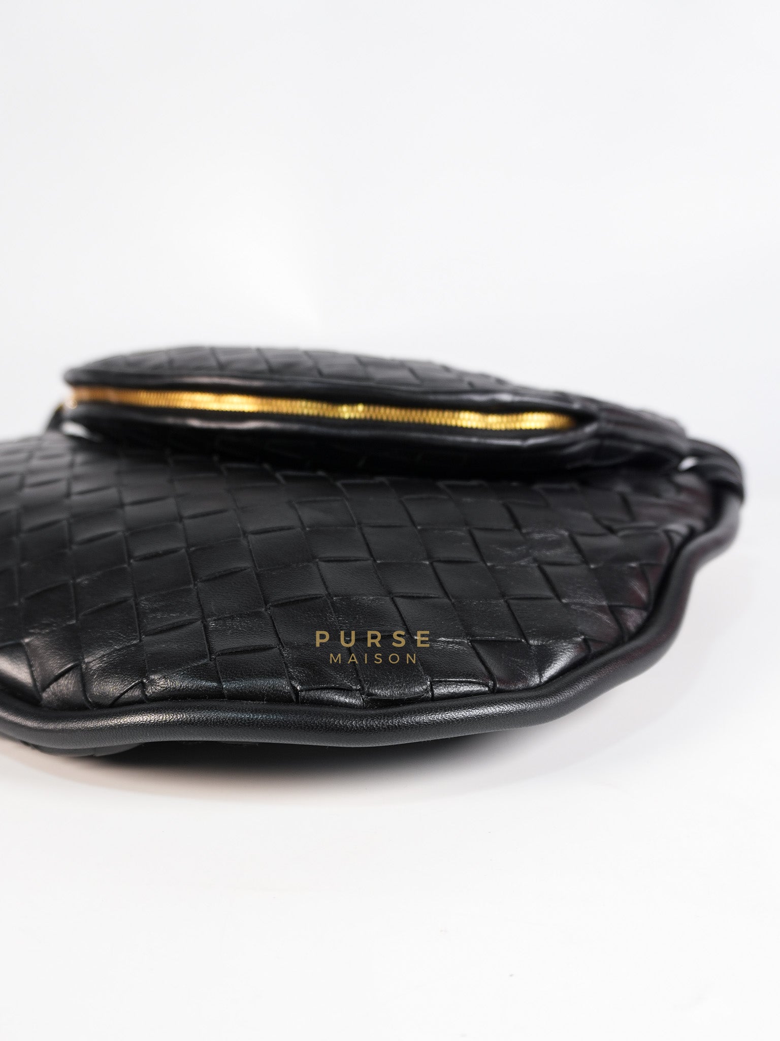 Gemeni Shoulder Bag Medium in Black Leather | Purse Maison Luxury Bags Shop