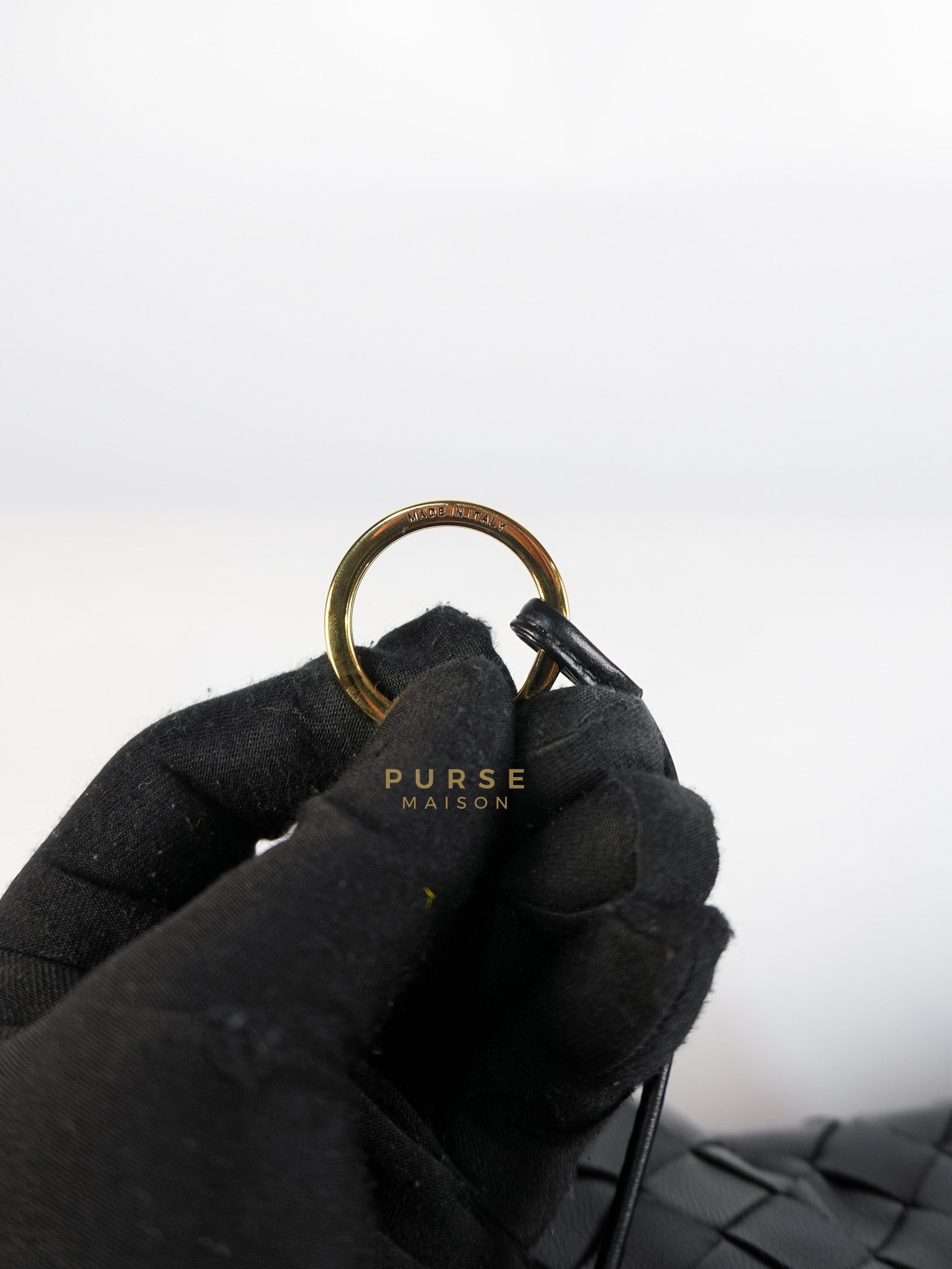 Gemeni Shoulder Bag Medium in Black Leather | Purse Maison Luxury Bags Shop