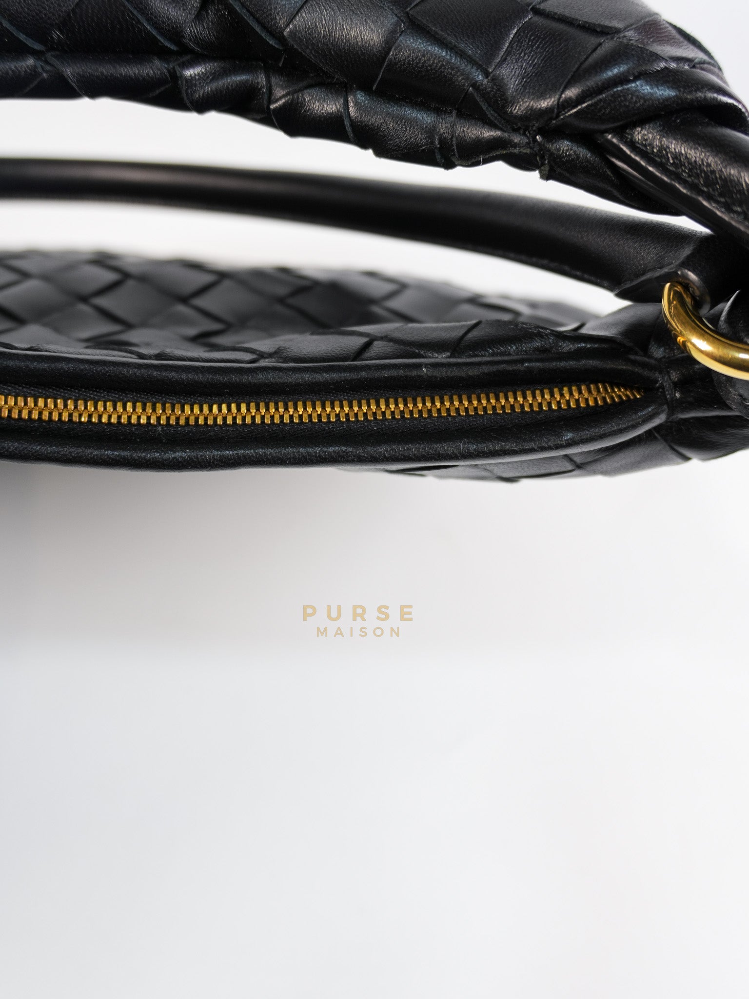 Gemeni Shoulder Bag Medium in Black Leather | Purse Maison Luxury Bags Shop