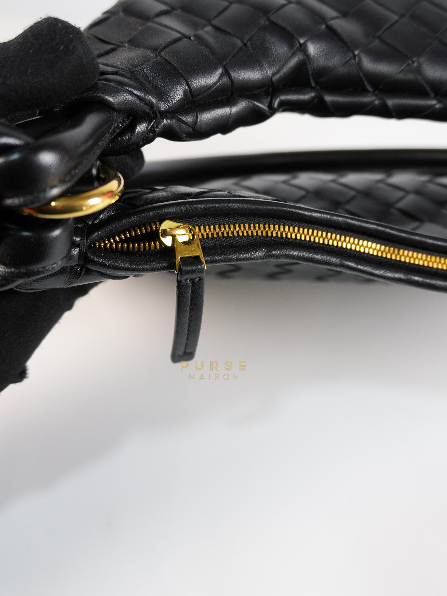 Gemeni Shoulder Bag Medium in Black Leather | Purse Maison Luxury Bags Shop