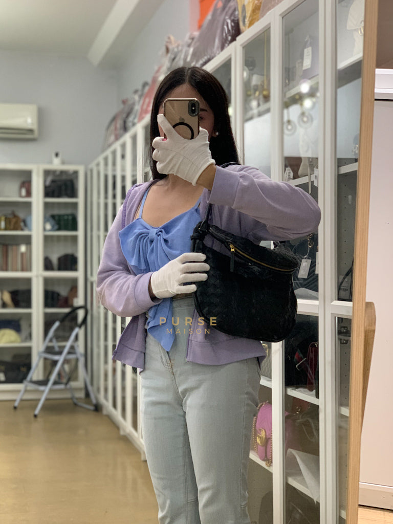 Gemeni Shoulder Bag Medium in Black Leather | Purse Maison Luxury Bags Shop