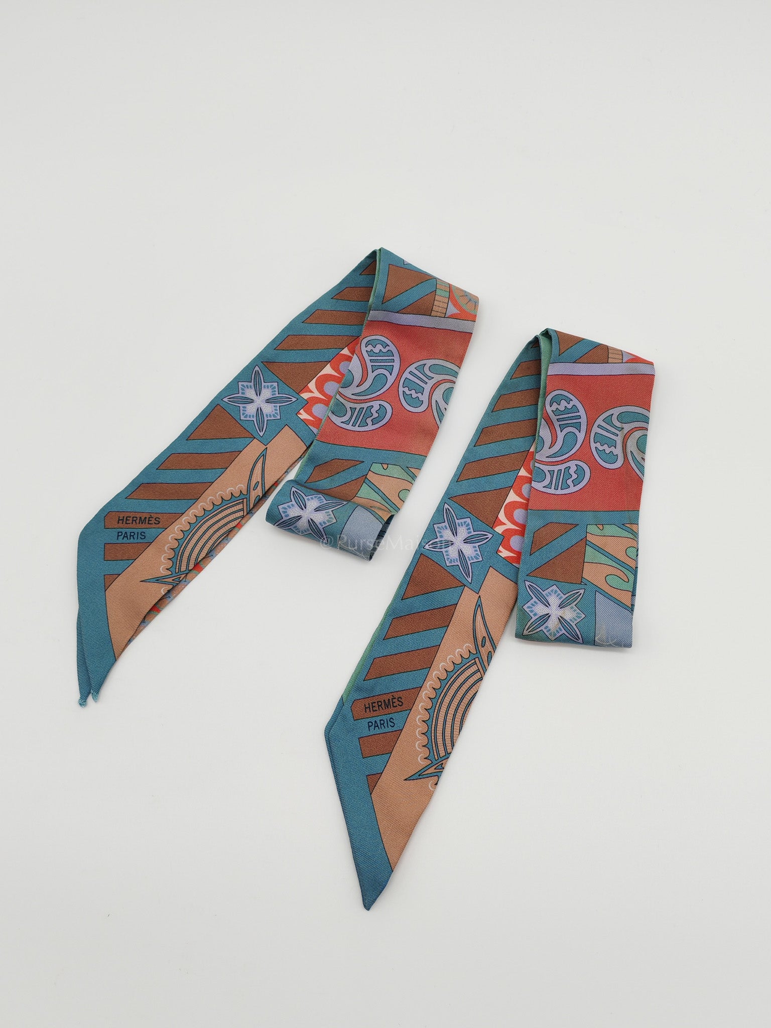 Geometrie Silk Twilly (Pair) | Purse Maison Luxury Bags Shop