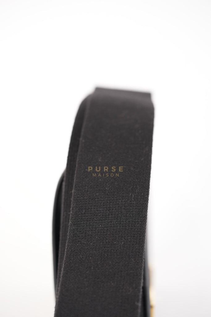 Geta Bag in Black Chevre Mysore Leather and Gold Hardware Stamp B (2023) | Purse Maison Luxury Bags Shop