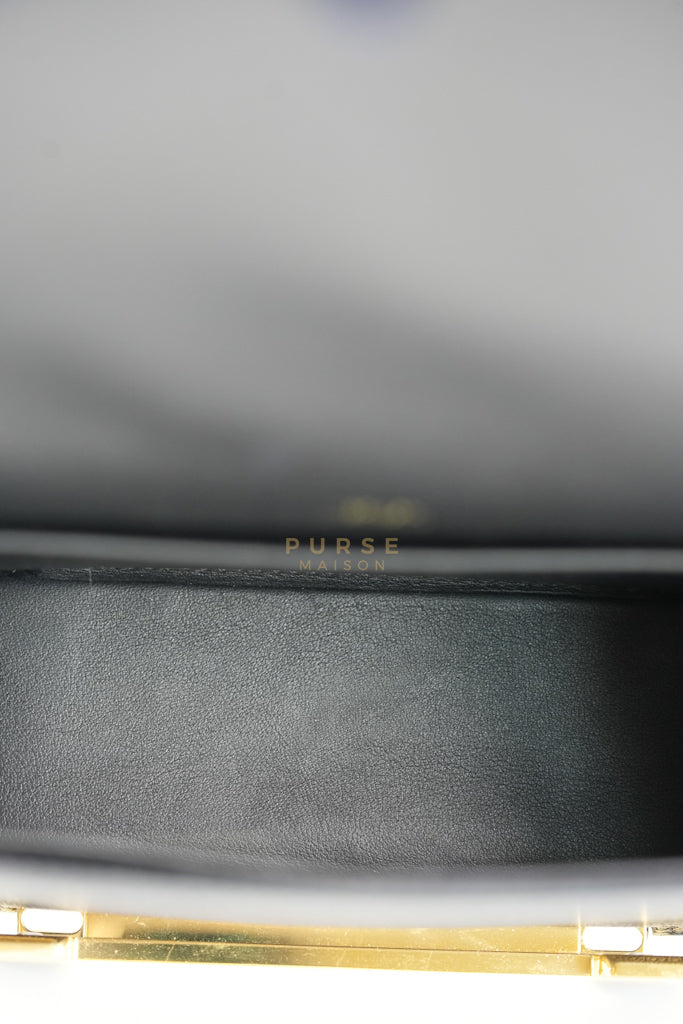 Geta Bag in Black Chevre Mysore Leather and Gold Hardware Stamp B (2023) | Purse Maison Luxury Bags Shop