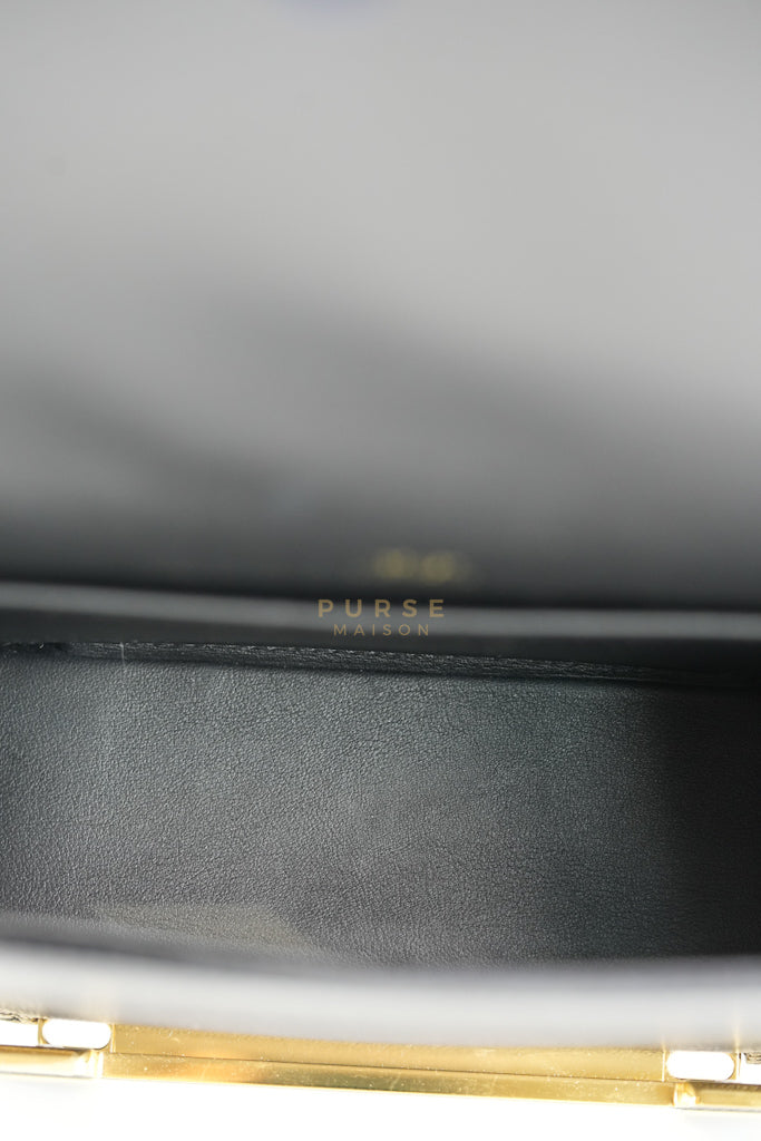 Geta Bag in Black Chevre Mysore Leather and Gold Hardware Stamp B (2023) | Purse Maison Luxury Bags Shop